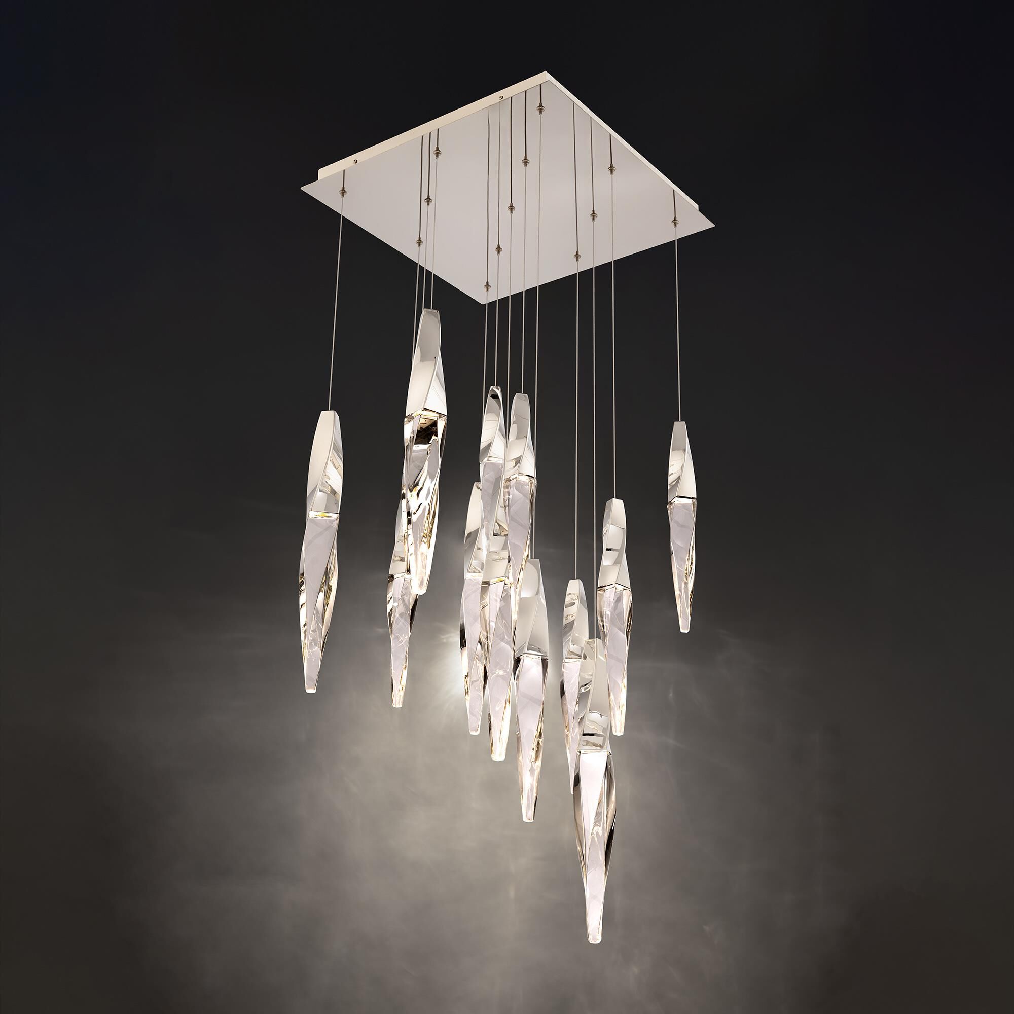 Shown in Polished Nickel finish and Optic Crystal crystal