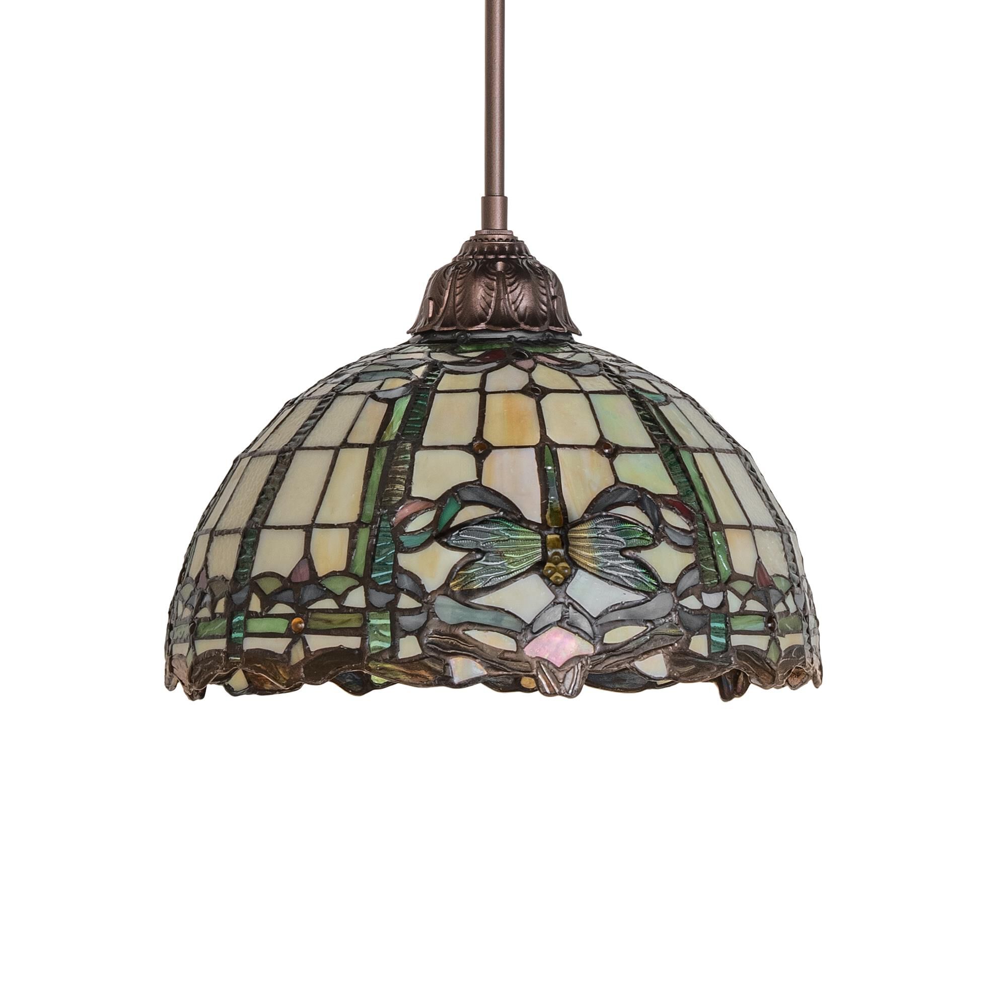 Meyda Lighting Tiffany Dragonfly 12 Inch Mini Pendant