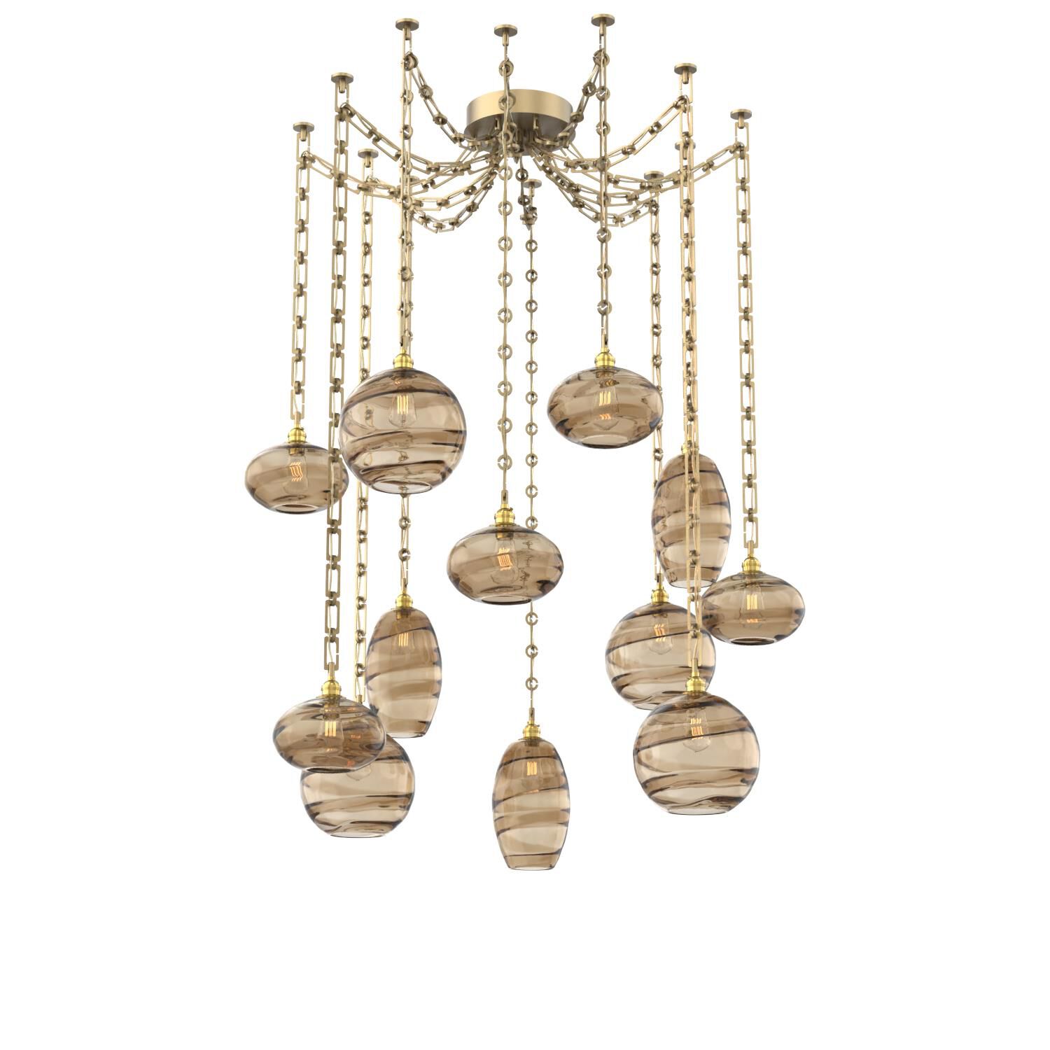 Shown in Gilded Brass finish and Bronze glass