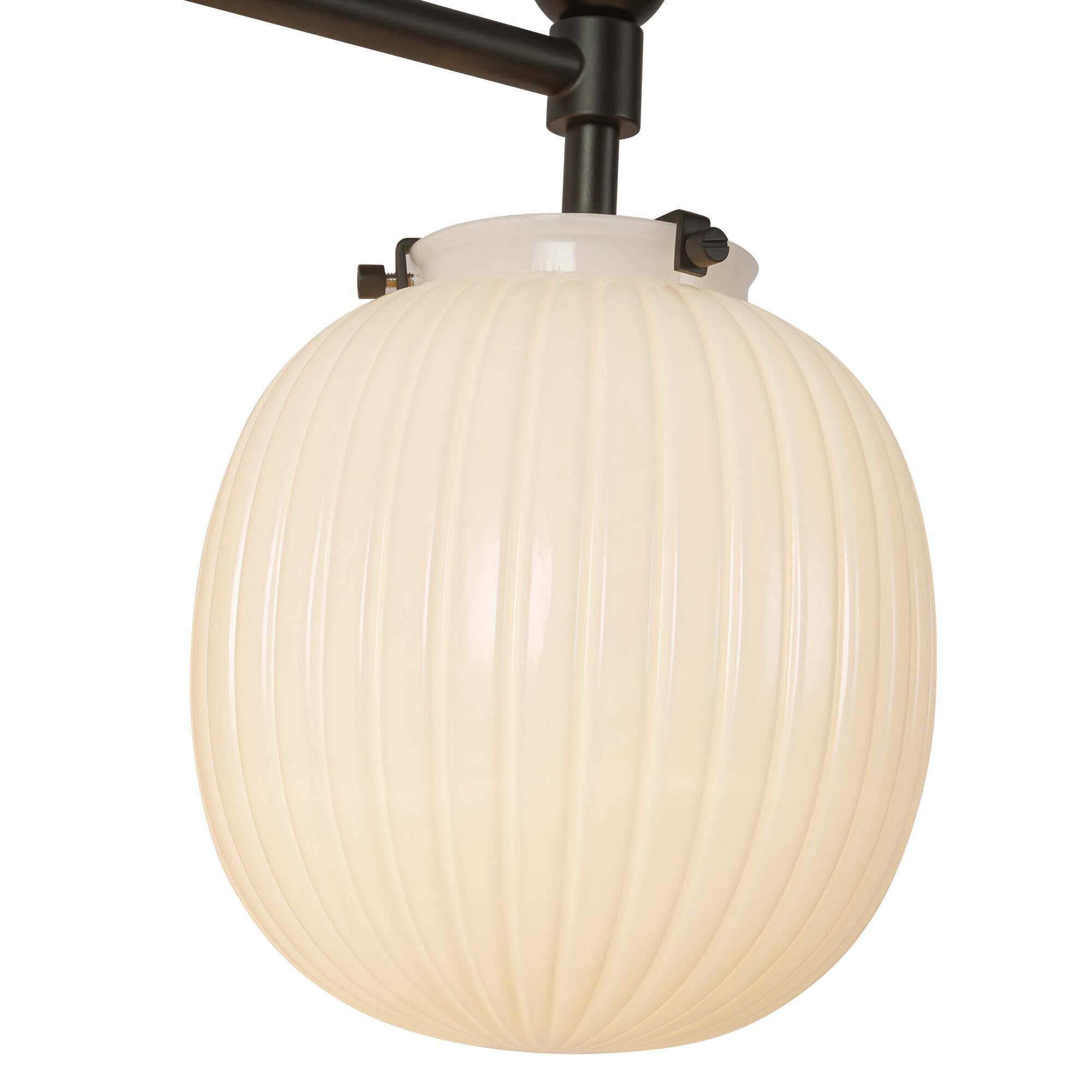 Shown in Matte Black finish and Glossy Ribbed Opal glass