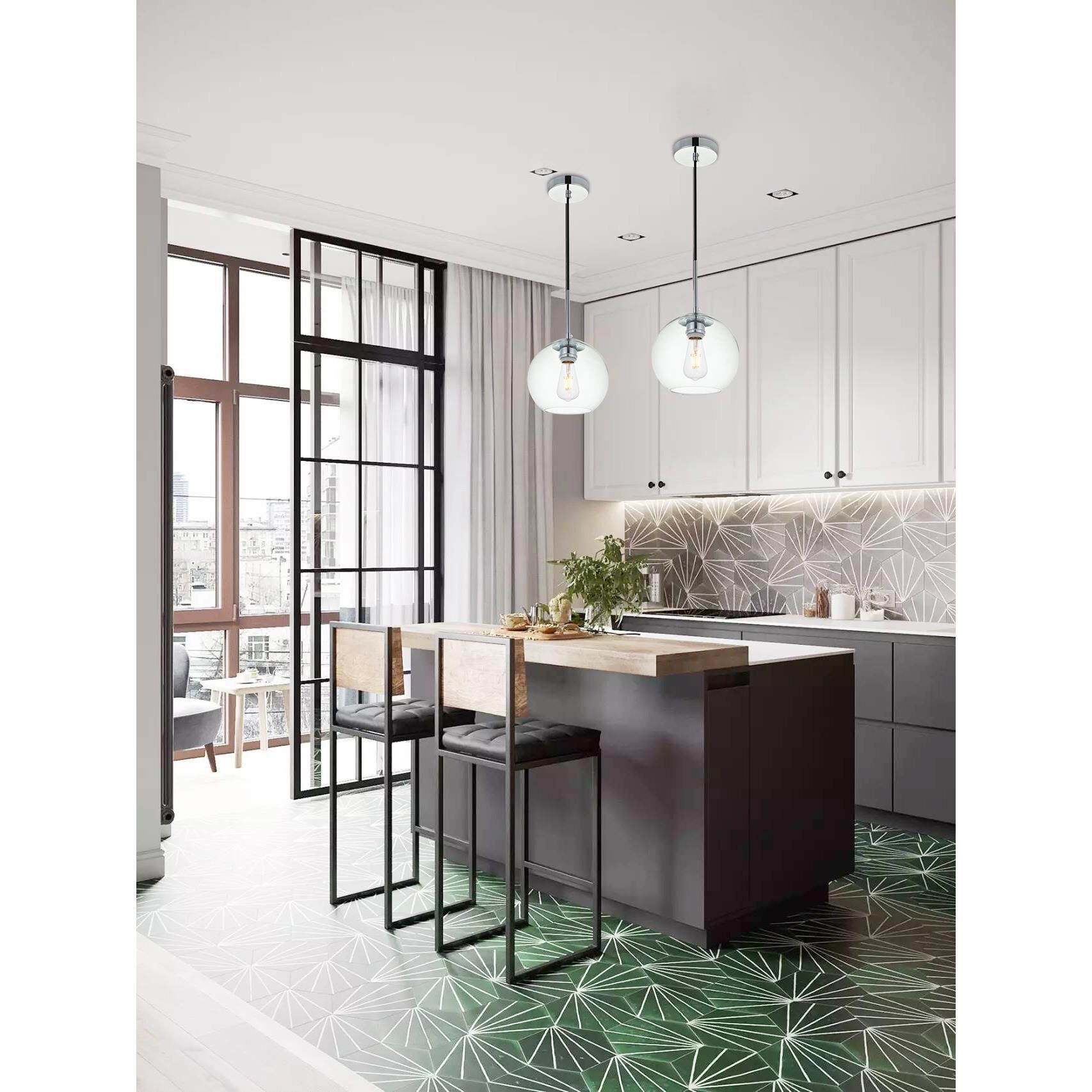 Shown in Chrome finish and Clear glass