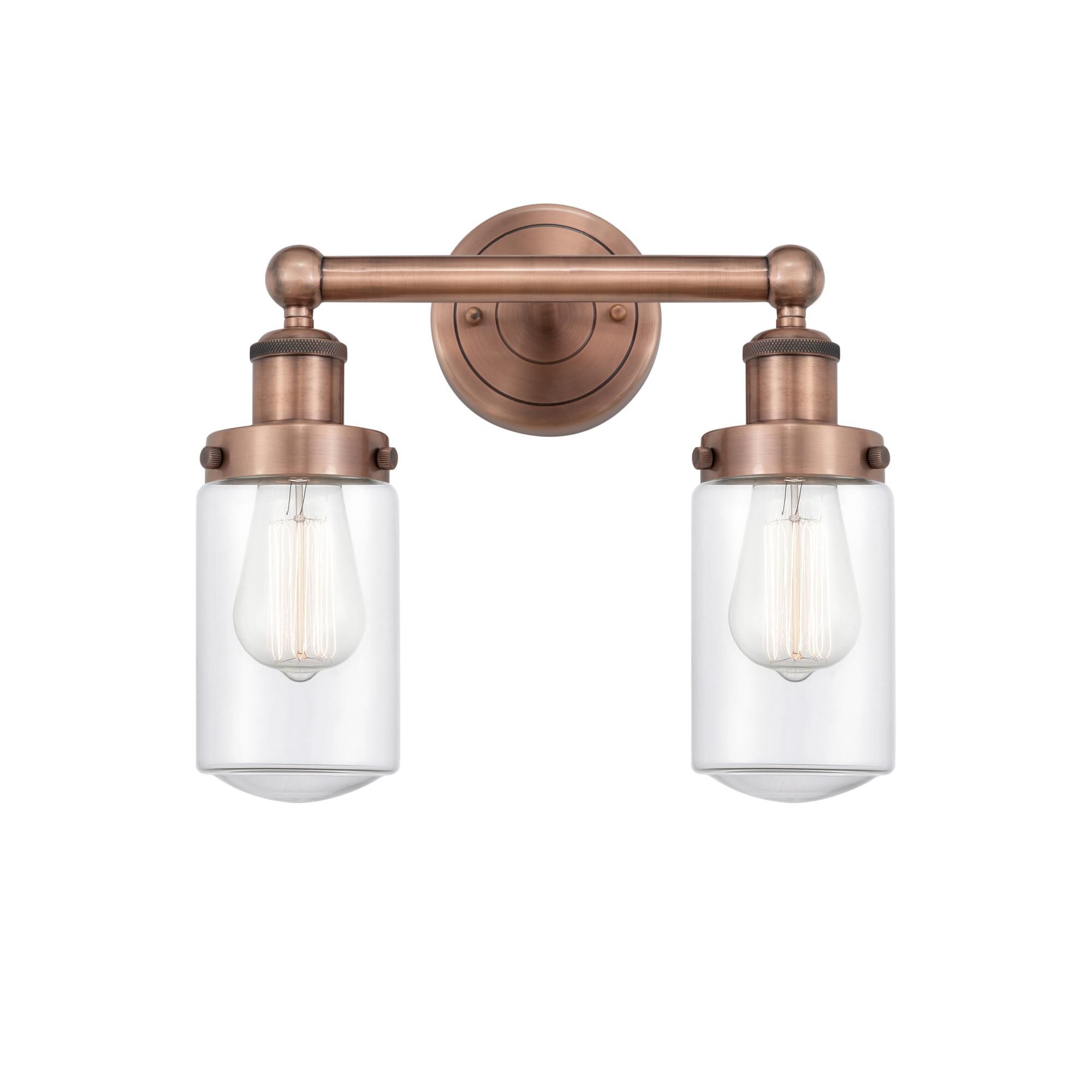 Shown in Antique Copper finish and Clear glass