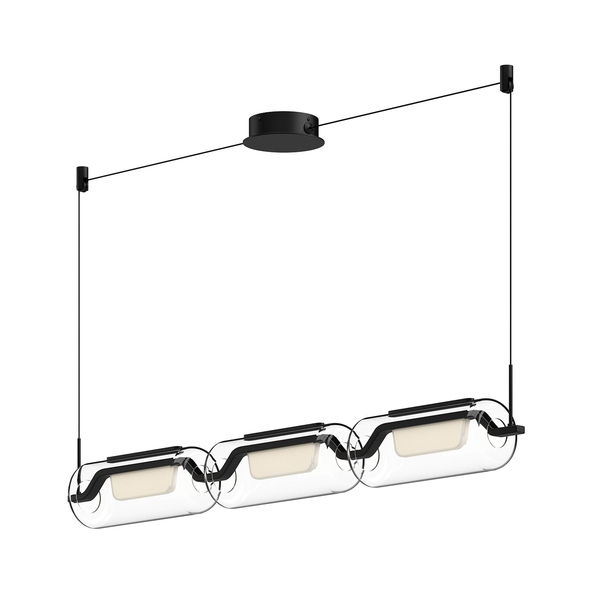 Shown in Black finish and Clear glass