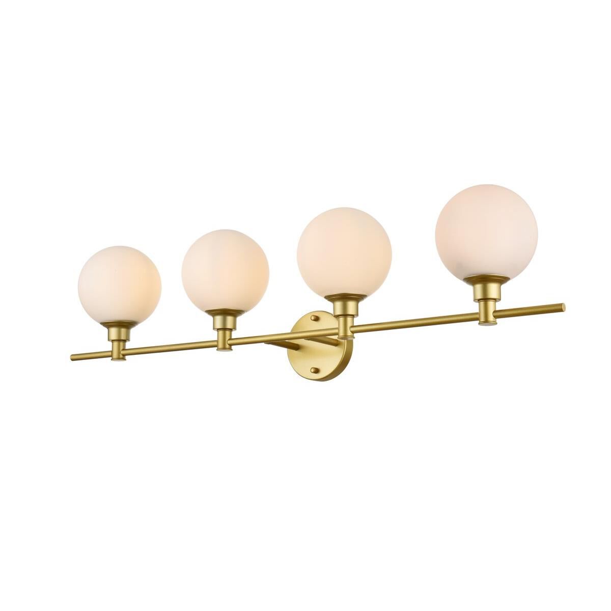 Shown in Brass  finish and Frosted White glass