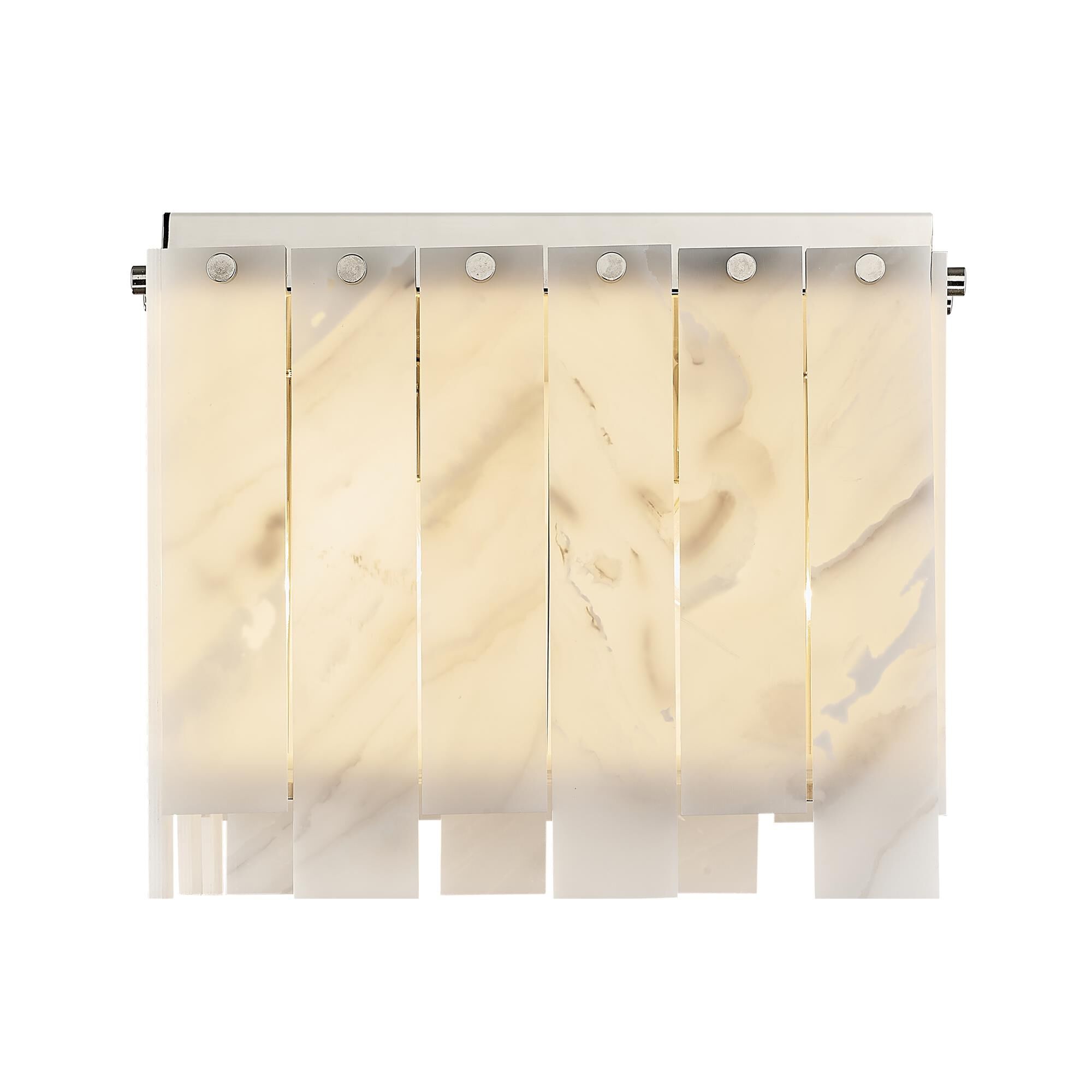 Shown in Polished Nickel finish and Alabaster Resin shade