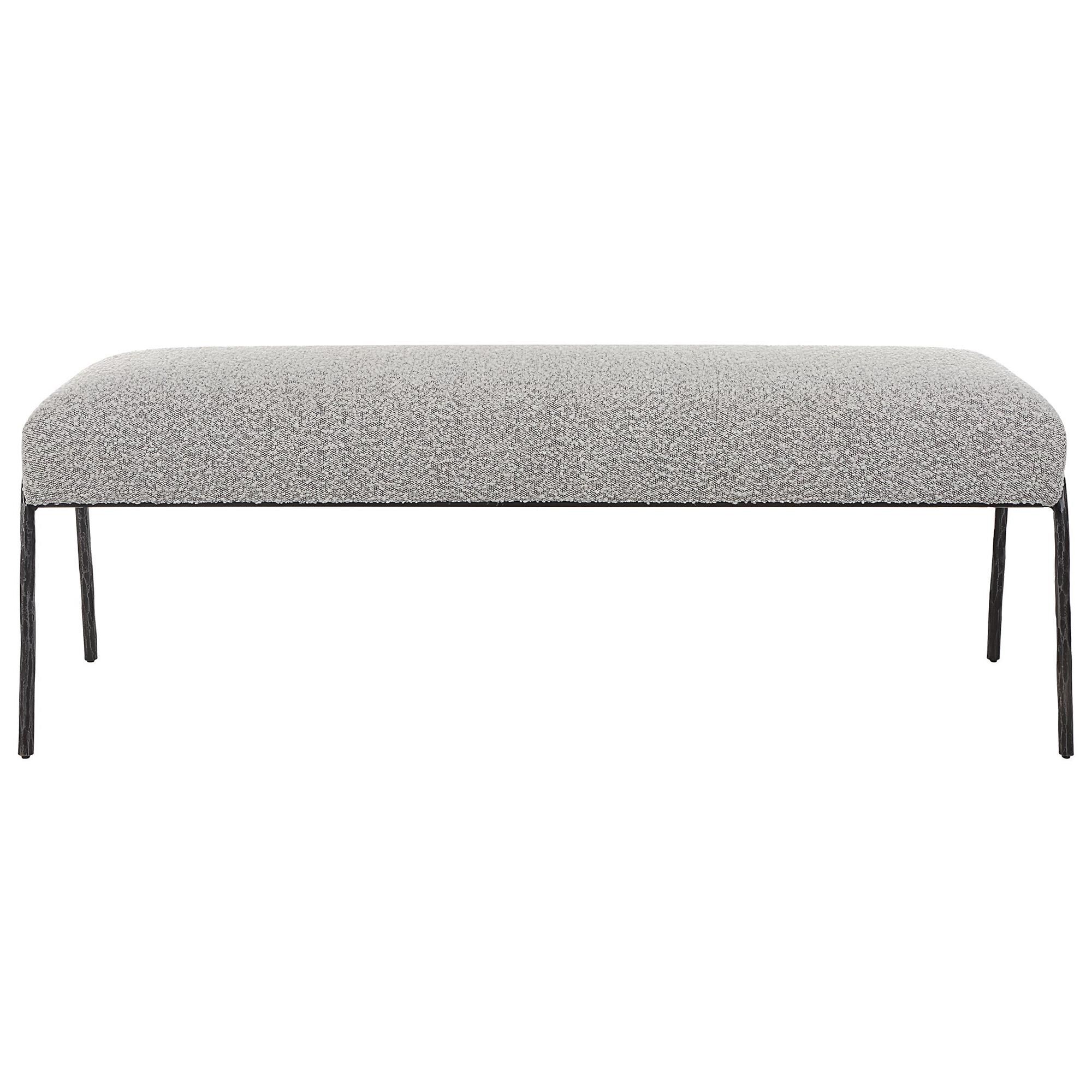 Shown in Inspired By Scandinavian Designs, This Bench Showcases Elegant Curved Lines With A Chiseled Iron Fra finish