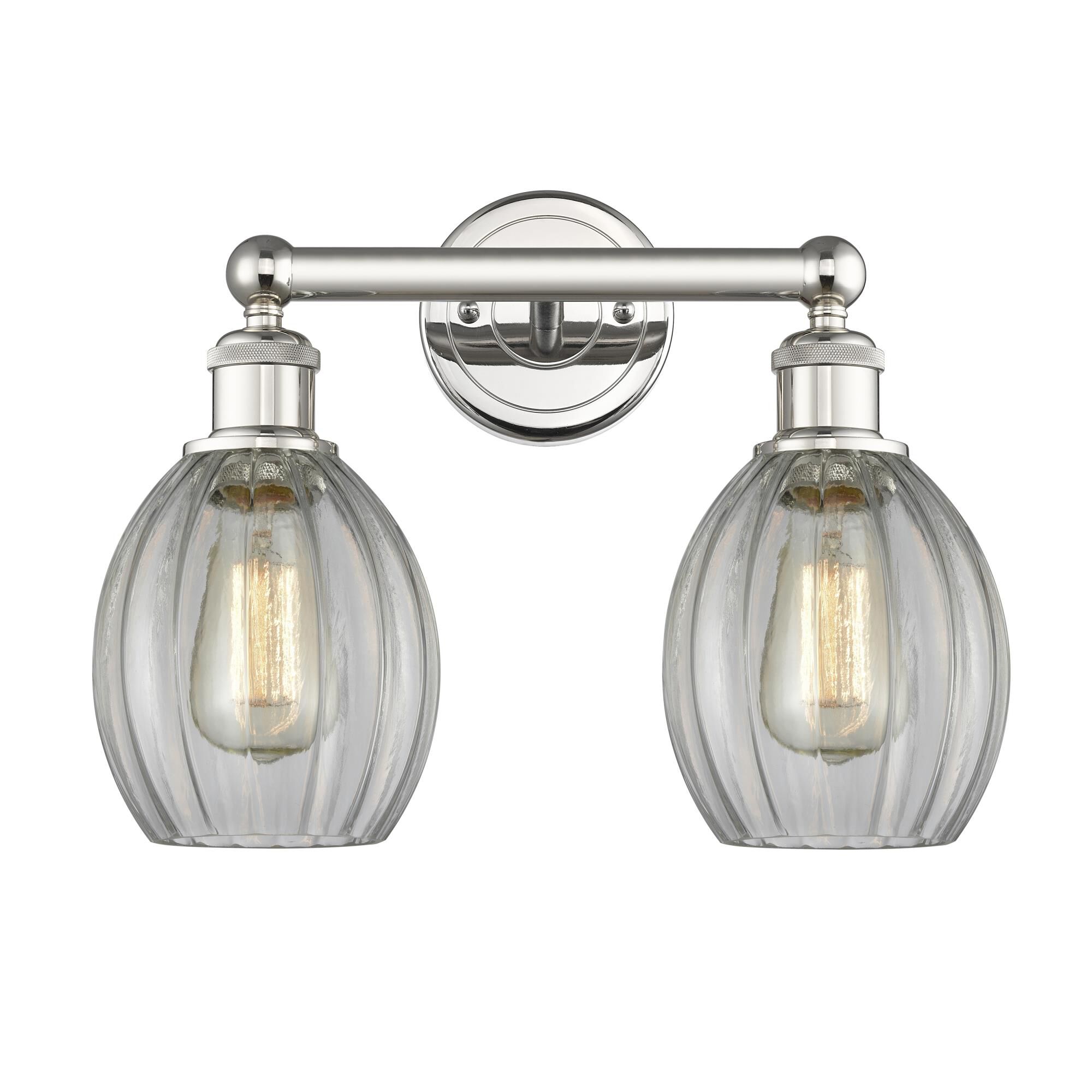 Shown in Polished Nickel finish and Clear glass