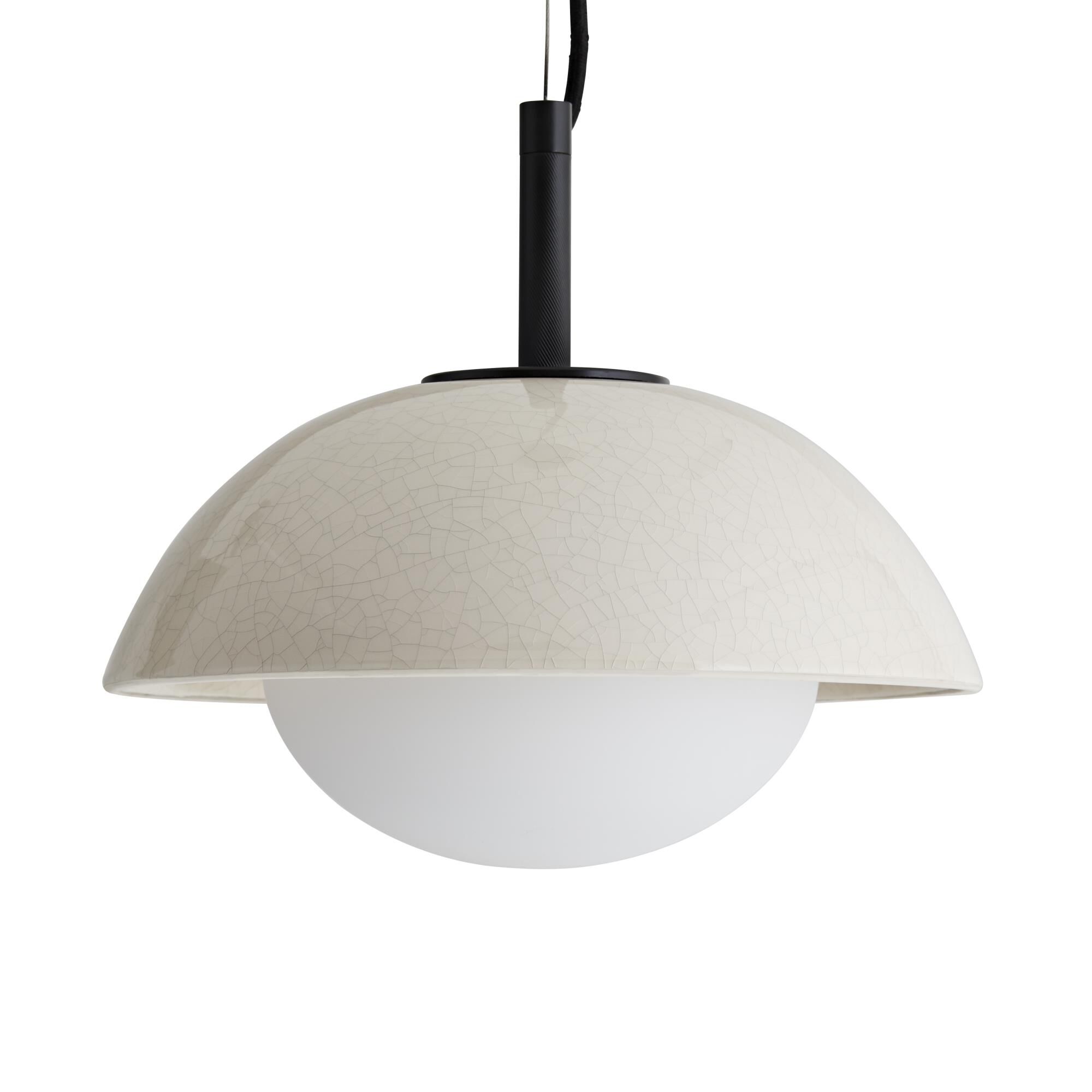 Shown in Ivory Stained Crackle finish and Glass shade