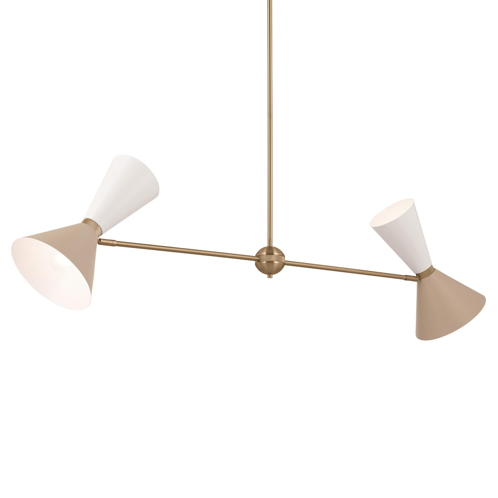 Shown in Champagne Bronze with Greige finish and Metal and Cone shade