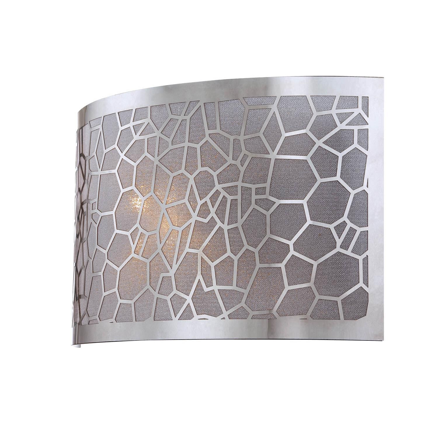 Shown in Chrome finish and Metal Laser-Cut shade 