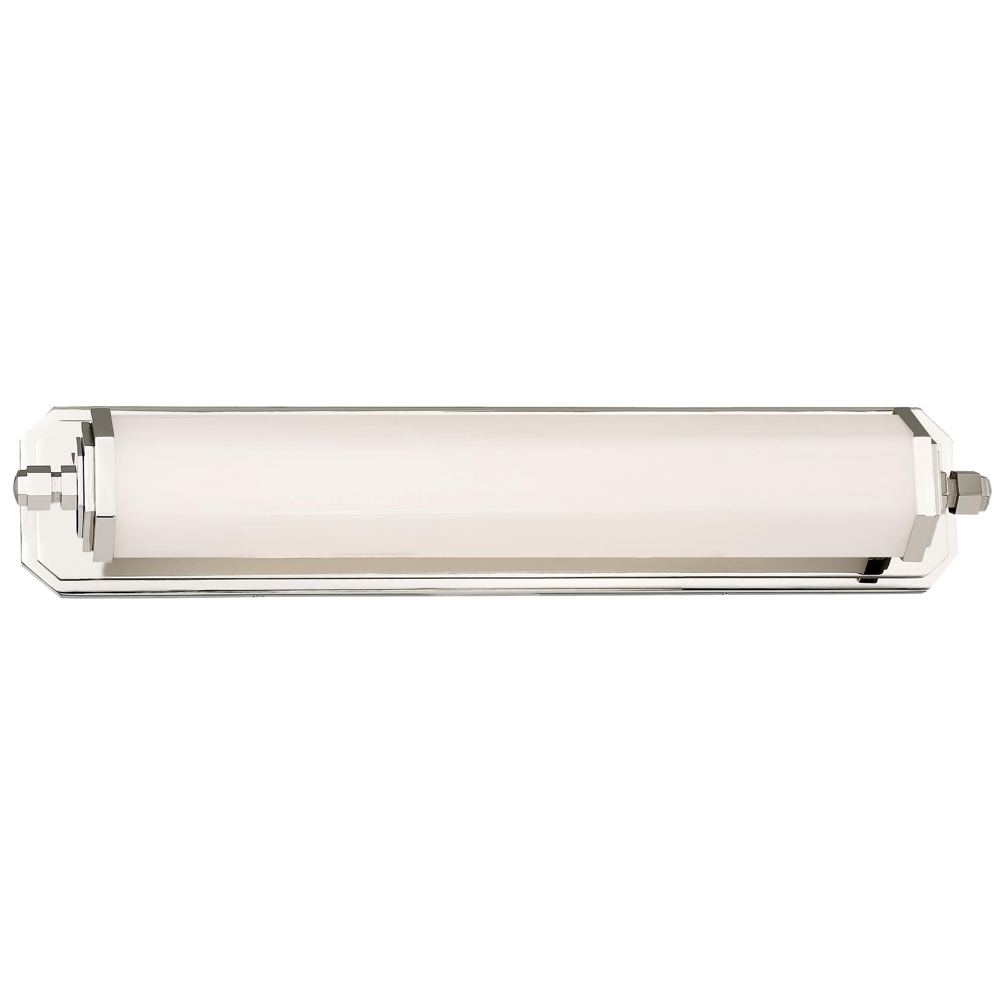 Shown in Polished Nickel finish and Etched White glass