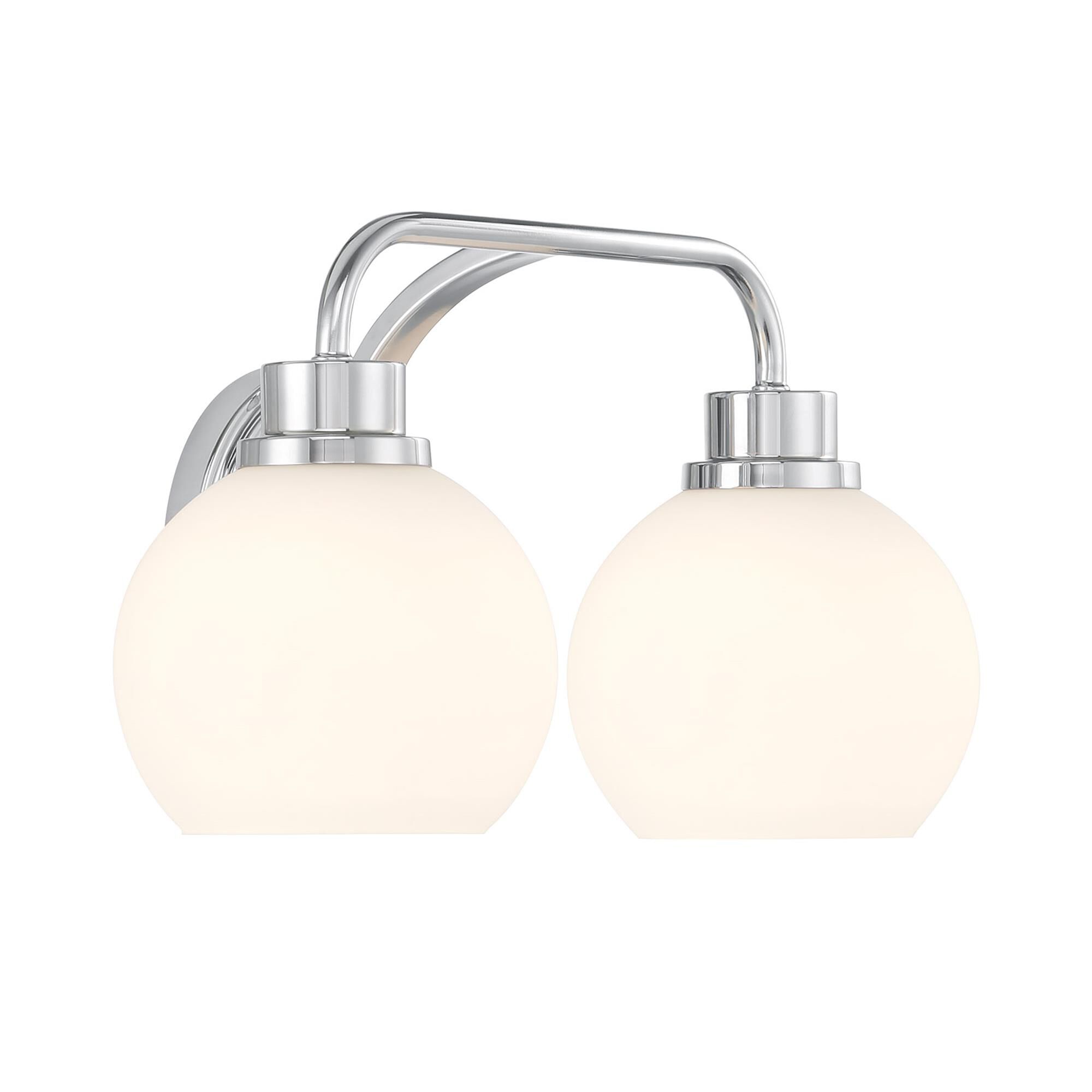 Shown in Chrome finish and White Opal glass