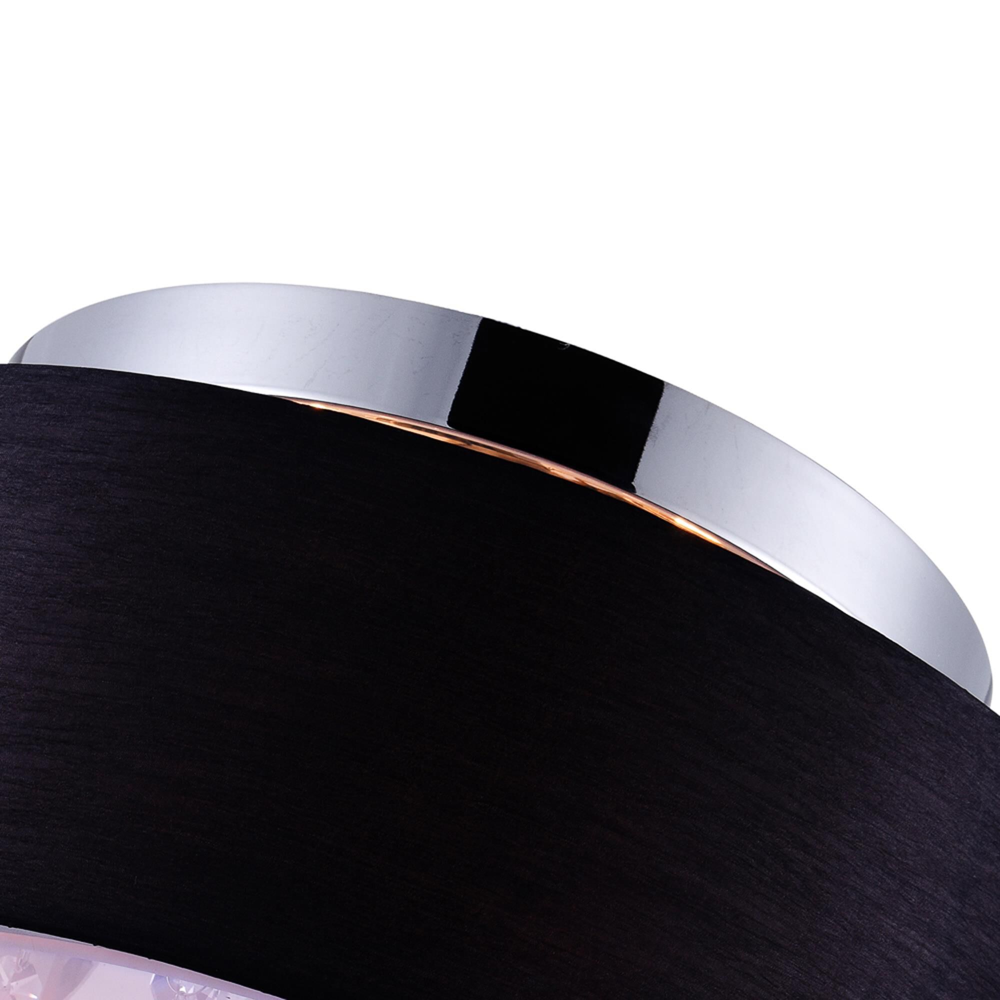 Shown in Chrome finish and K9 Clear crystal and Black shade