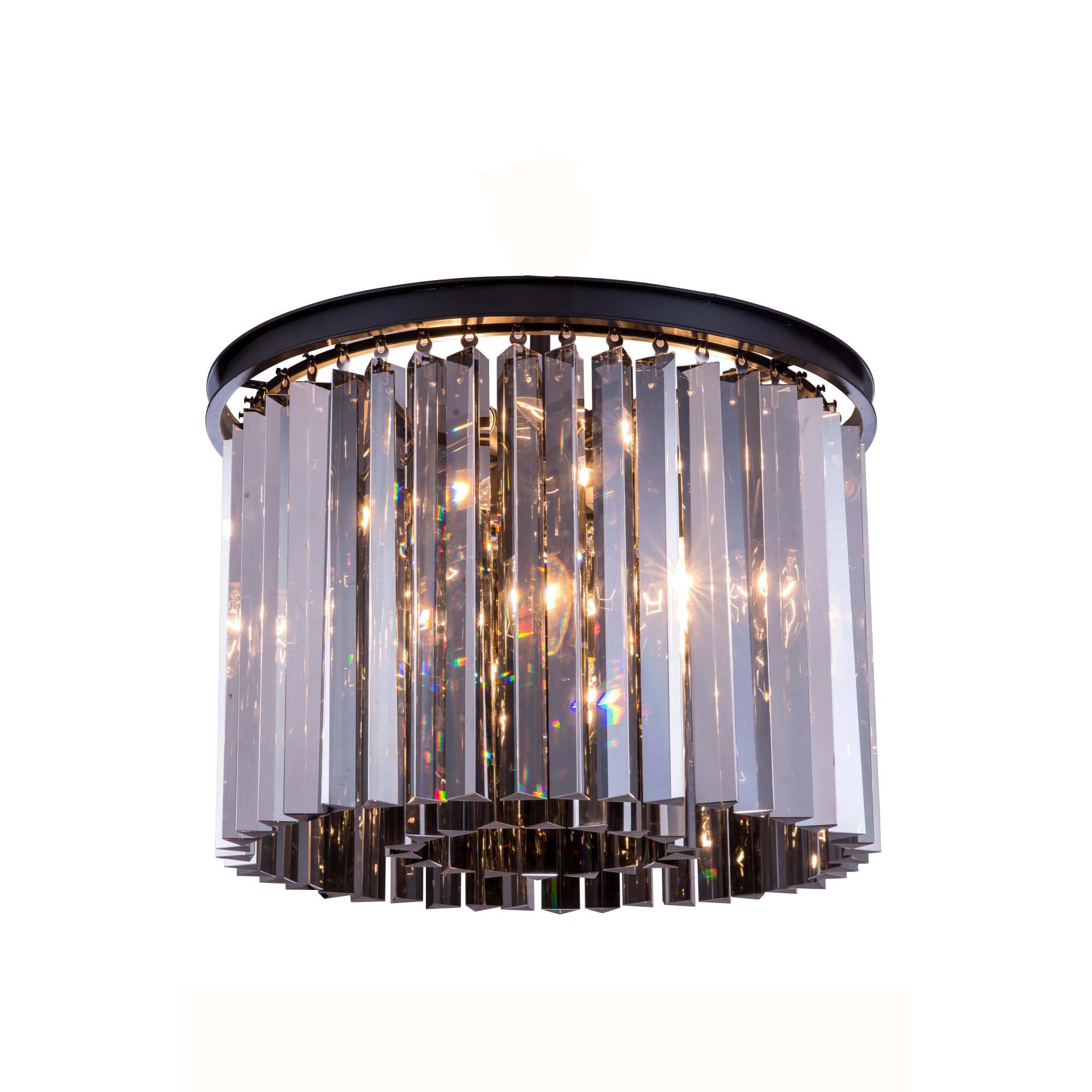 Shown in Matte Black finish and Royal Cut crystal and Silver Shade (Grey) accent