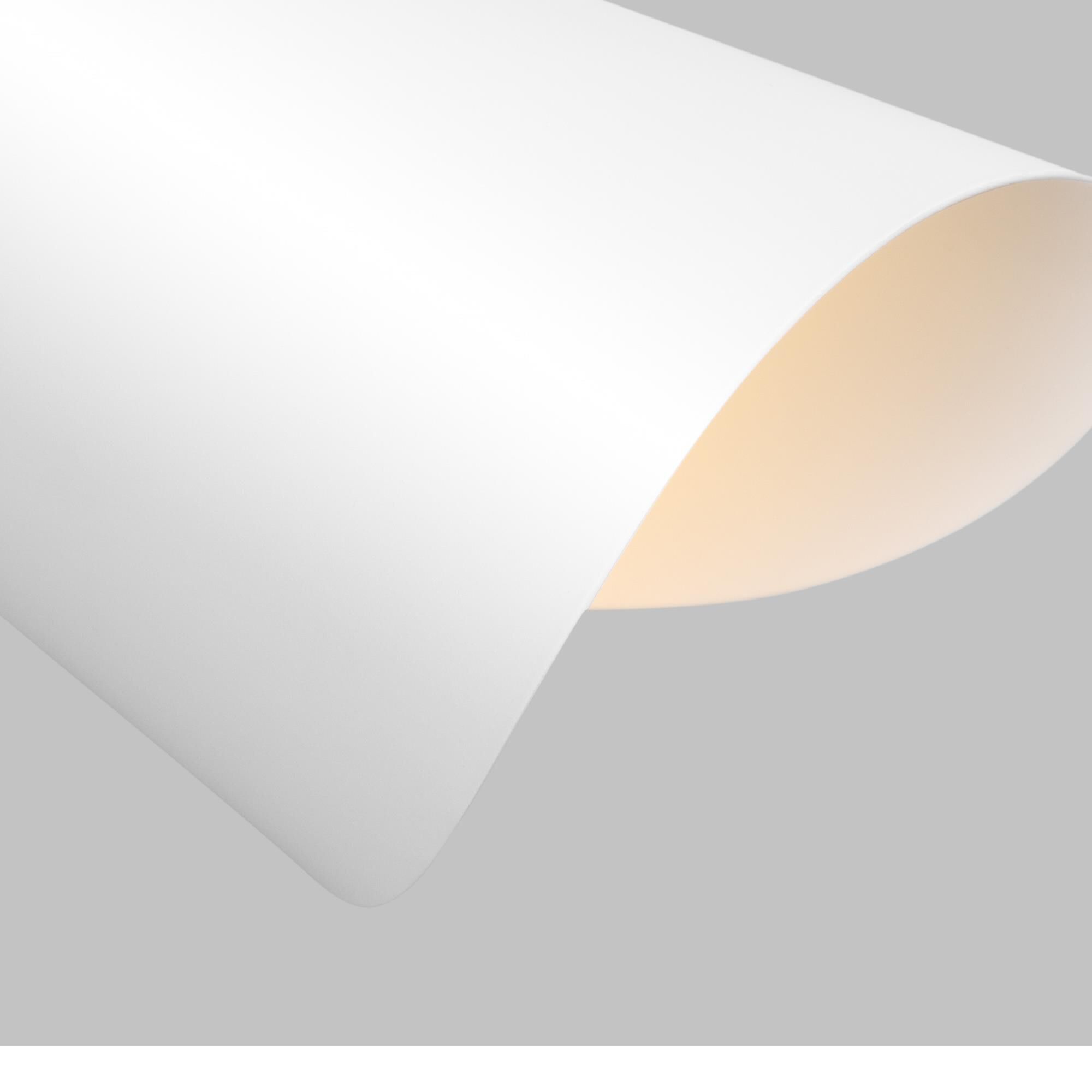 Shown in Burnished Brass finish and Matte White Steel shade