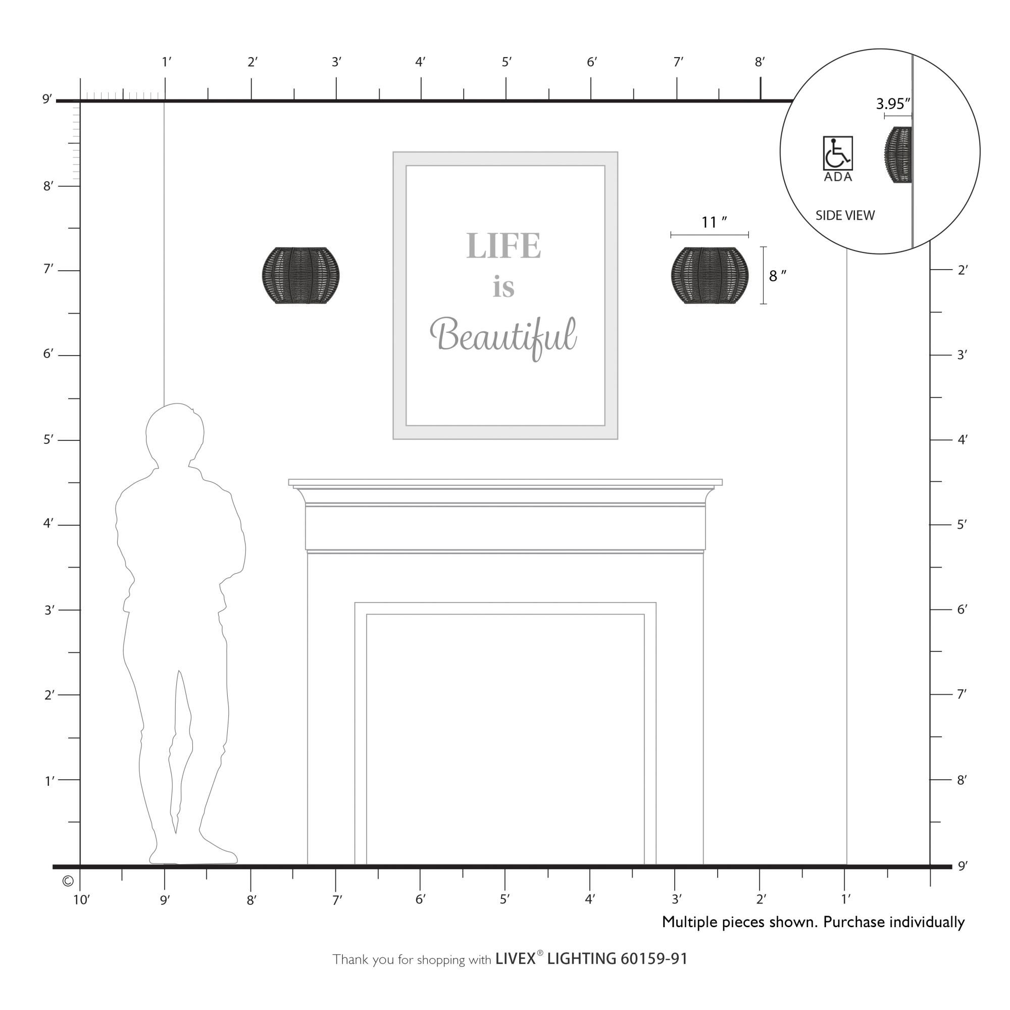 Deluna 8 Inch Wall Sconce by Livex Lighting