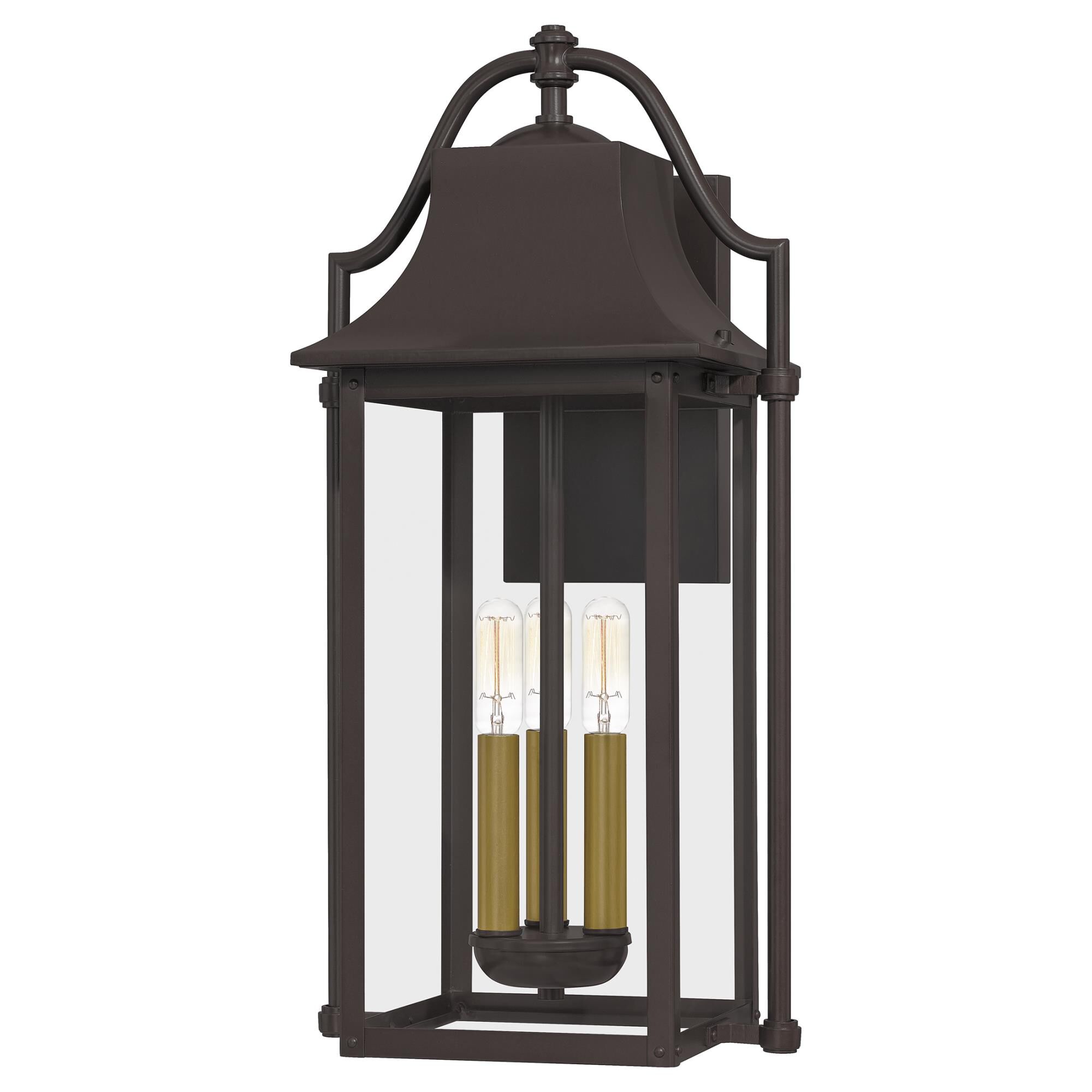 Shown in Western Bronze finish and Clear Glass shade
