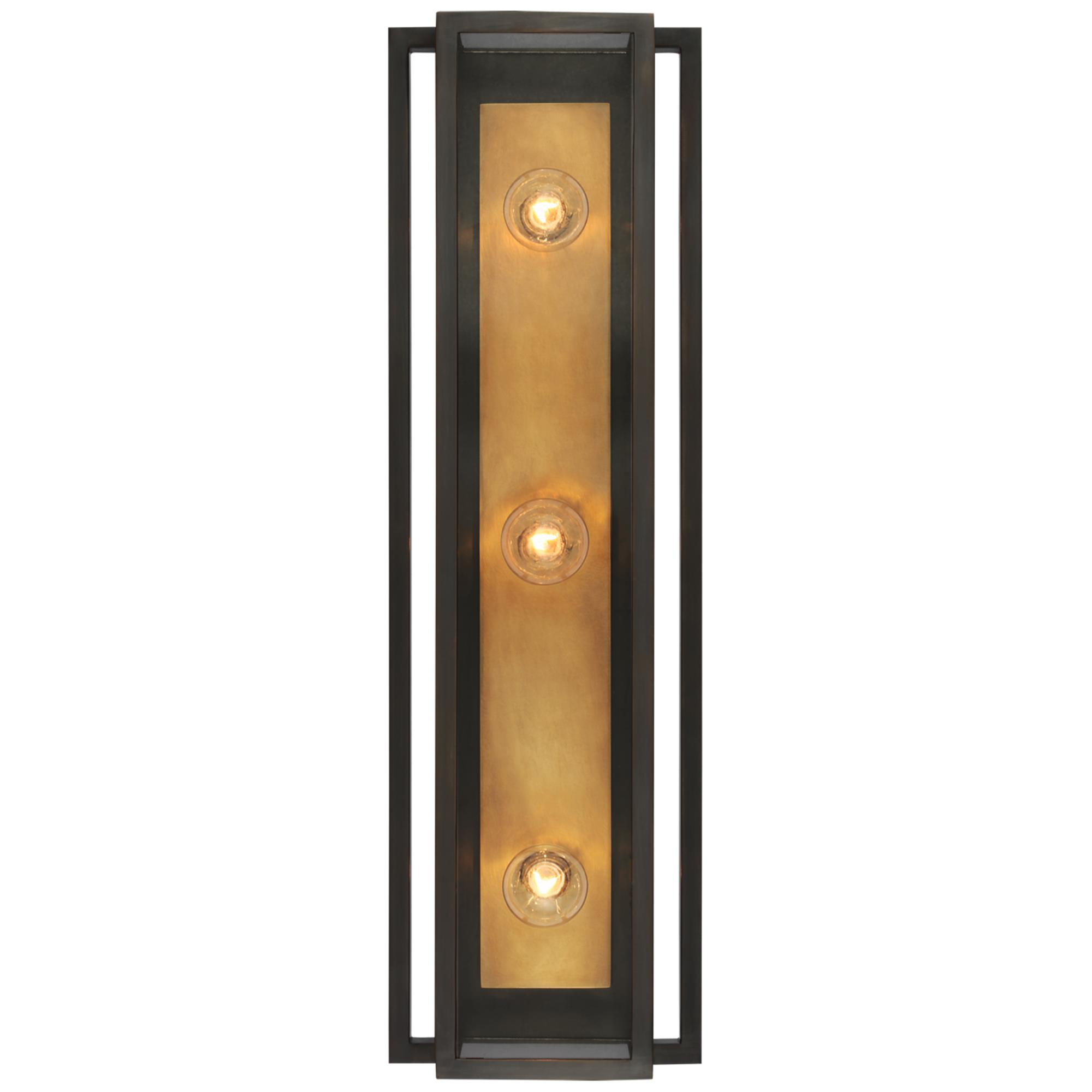 Shown in Bronze And Hand-Rubbed Antique Brass finish and Clear glass