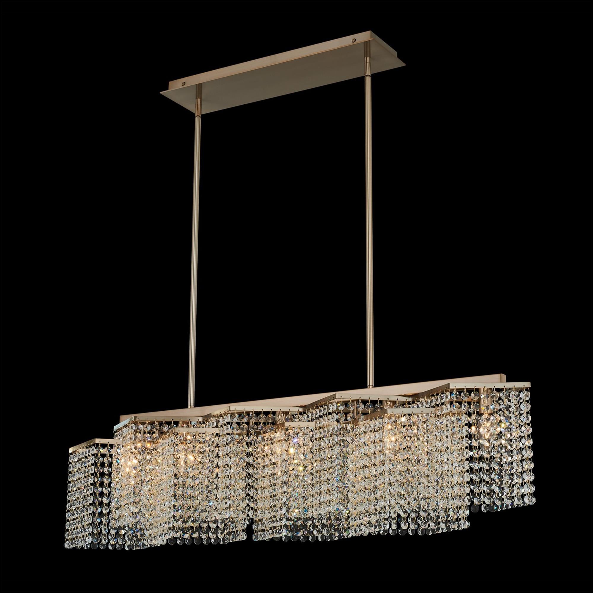 Shown in Brushed Champagne Gold finish and Firenze Clear crystal and 0 shade