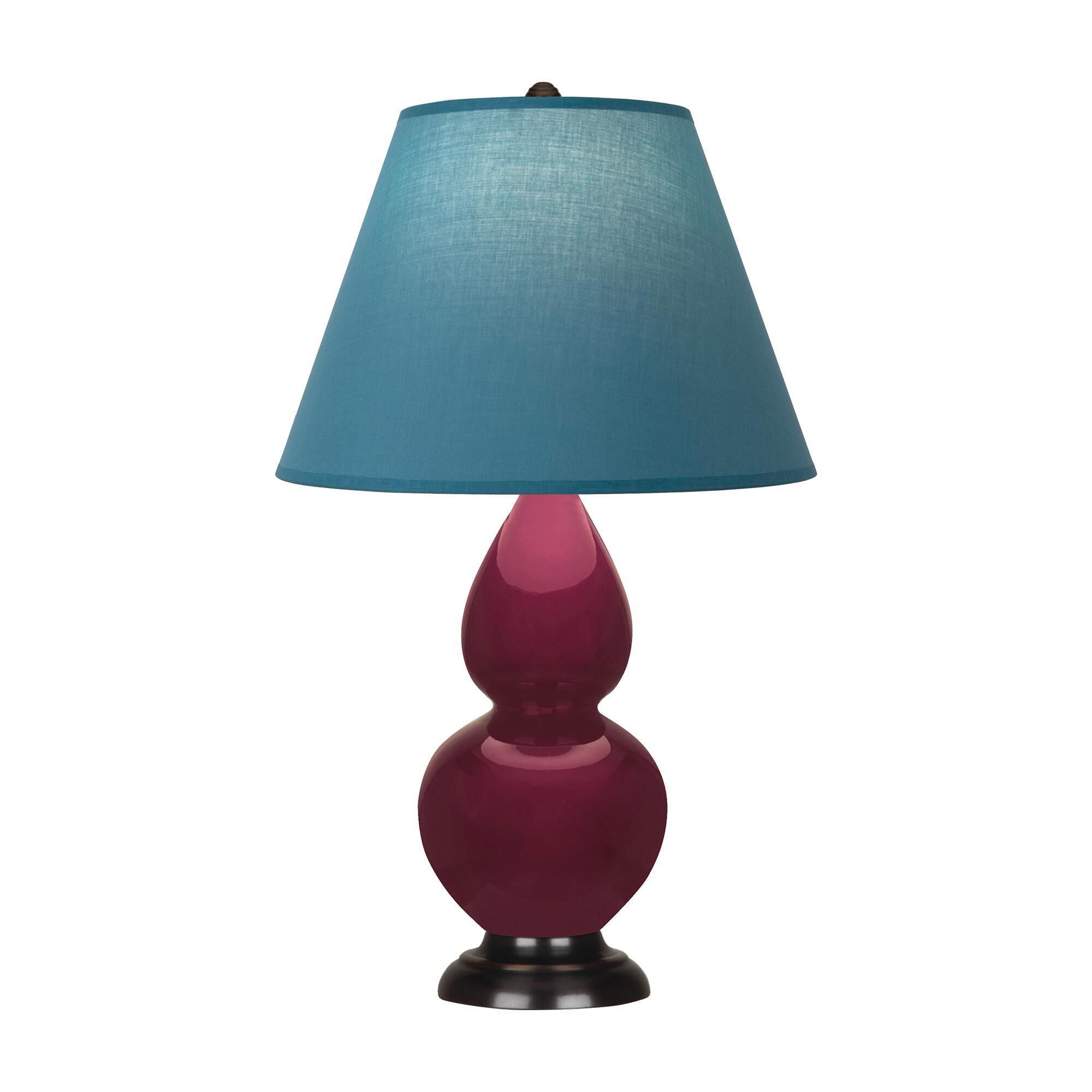 Shown in Sugar Plum finish and Bright Blue with Gray Lining shade and Deep Patina Bronze accent