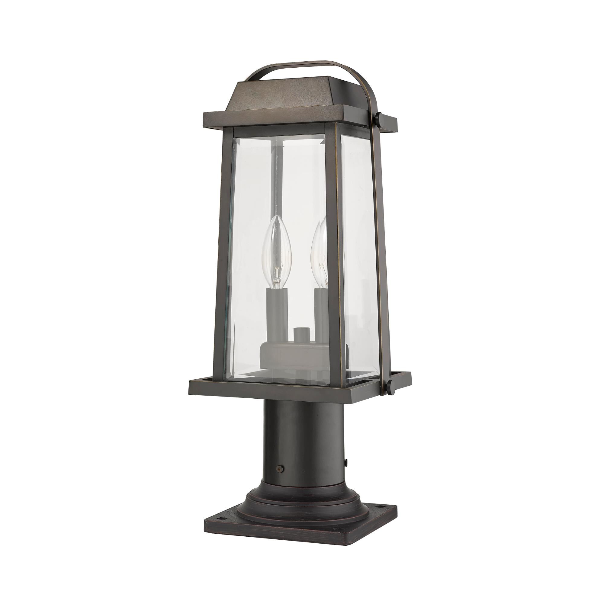 Shown in Oil Rubbed Bronze finish and Glass shade
