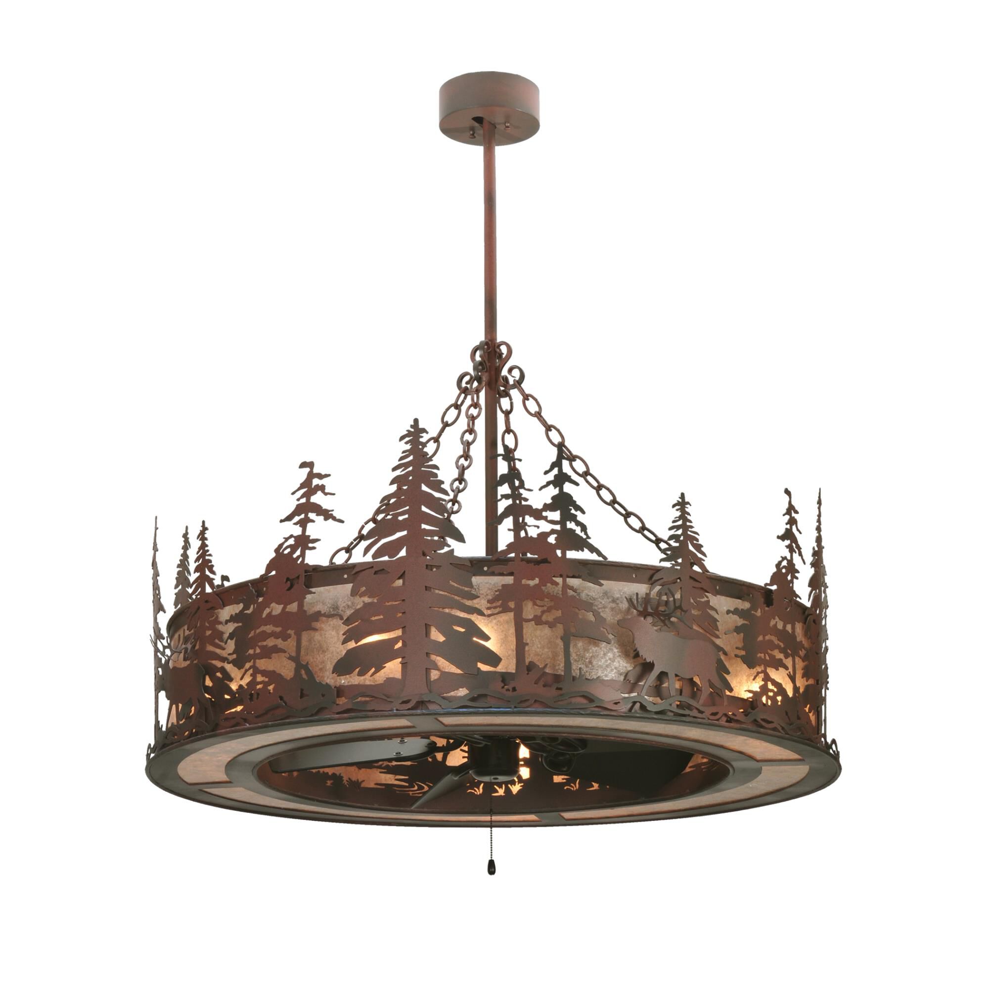 Elk At Dusk 44 Inch Chandelier Ceiling Fan by Meyda Lighting