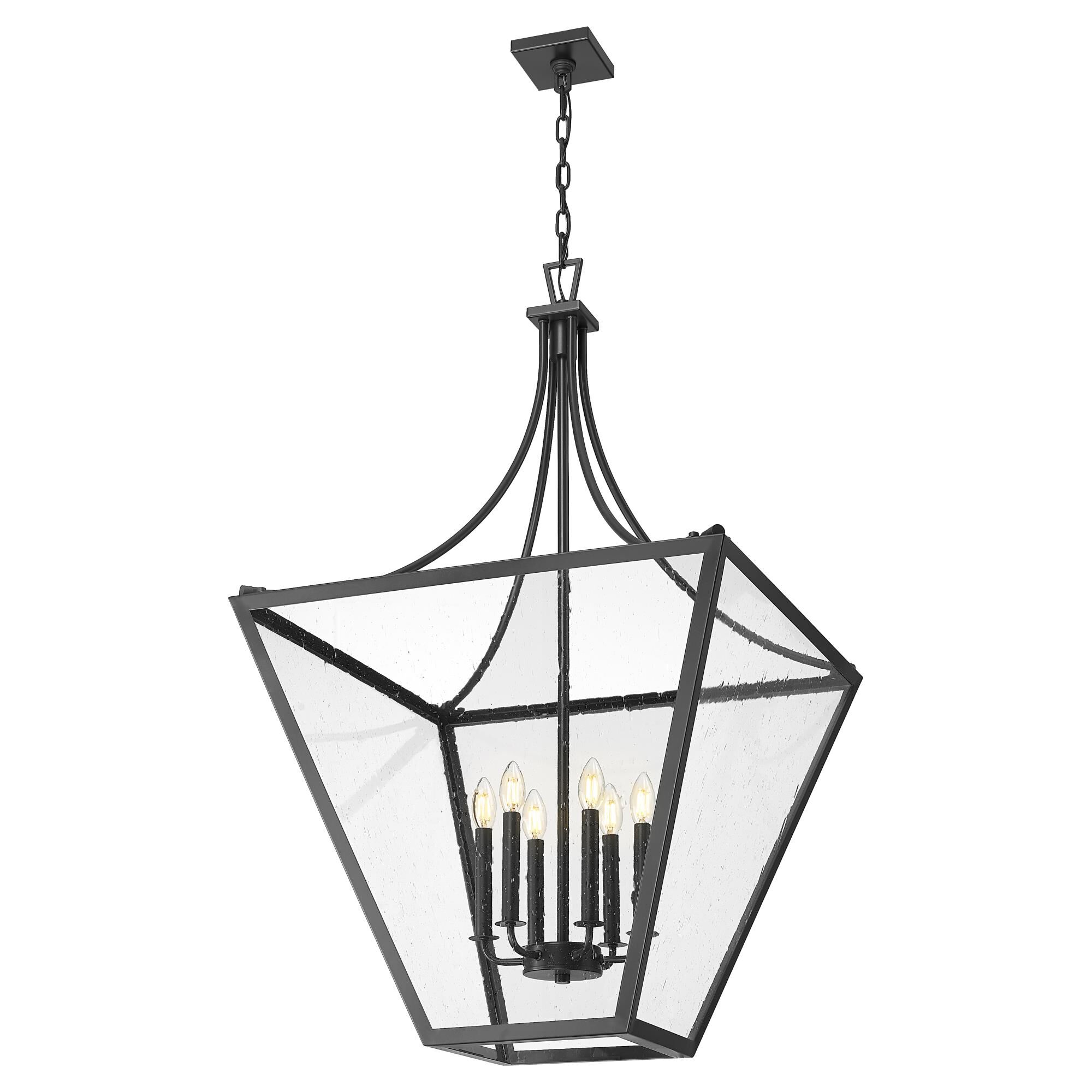 Shown in Iron Ore finish and Clear Seedy glass