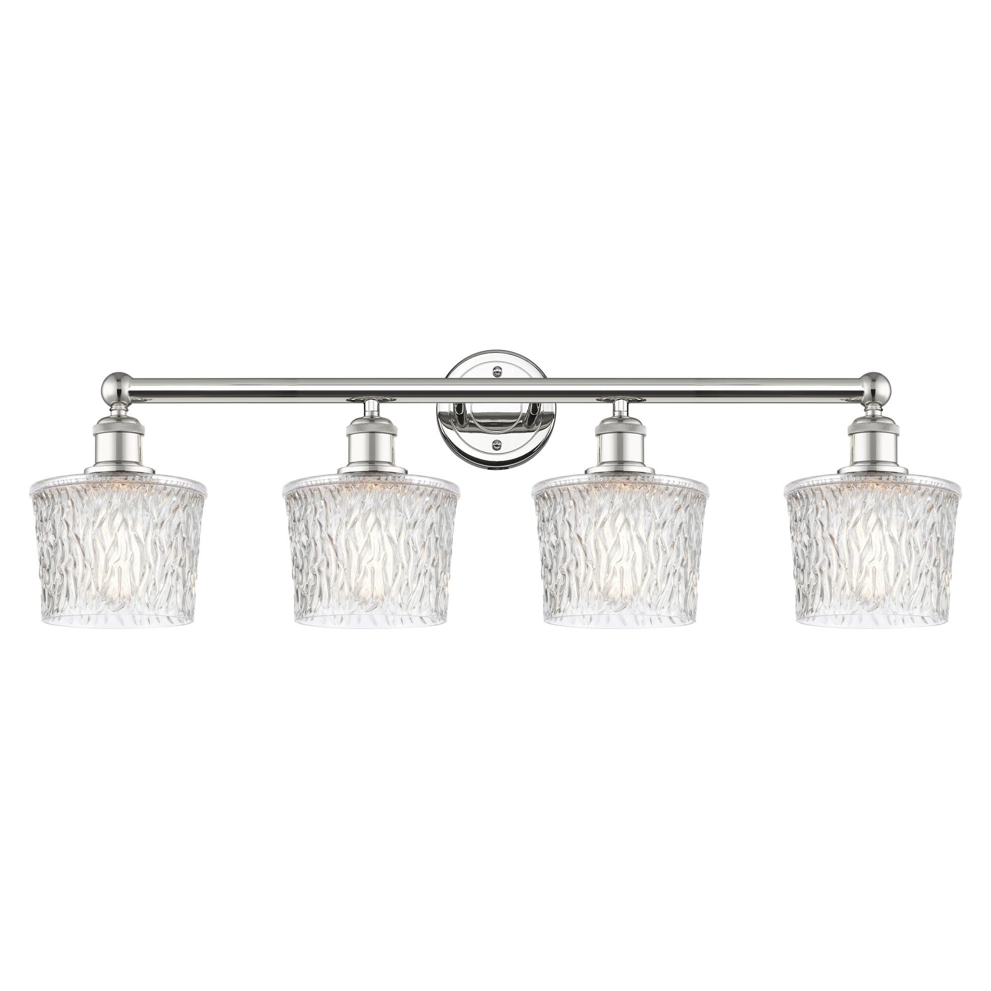 Shown in Polished Nickel finish and Clear glass