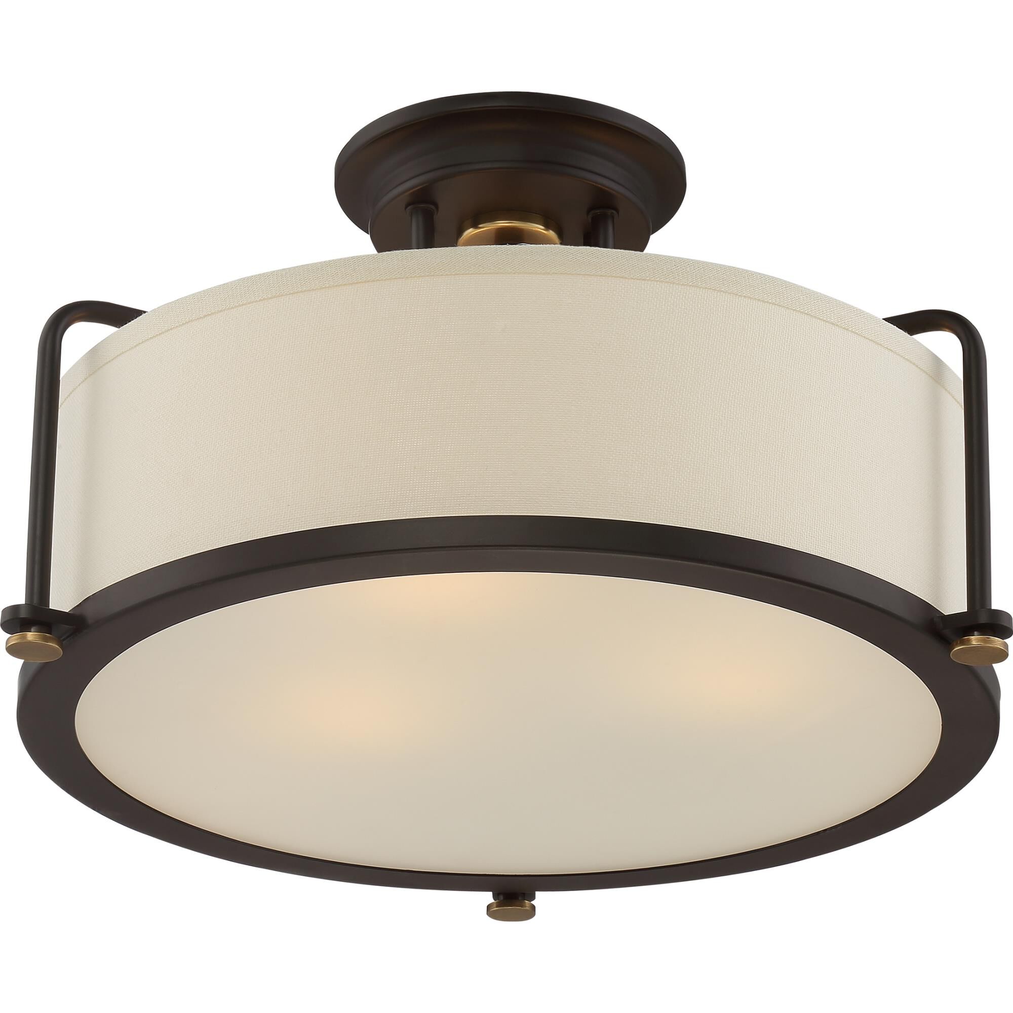 Calvary 17 Inch 3 Light Semi Flush Mount by Quoizel