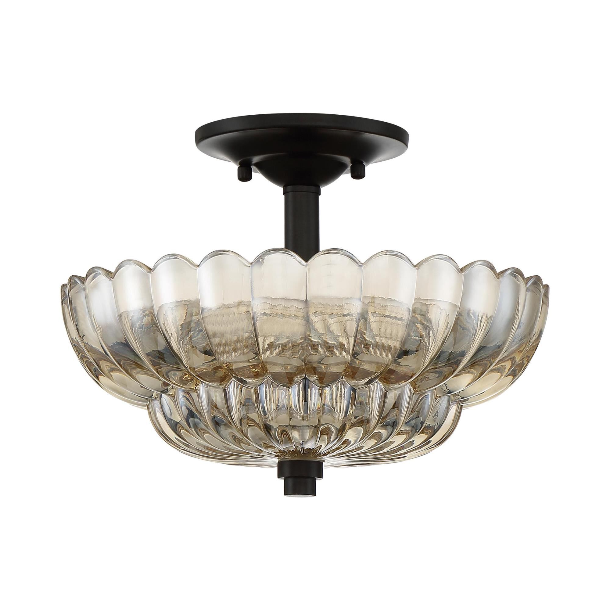 Whitecap 11 Inch 3 Light Semi Flush Mount by Quoizel