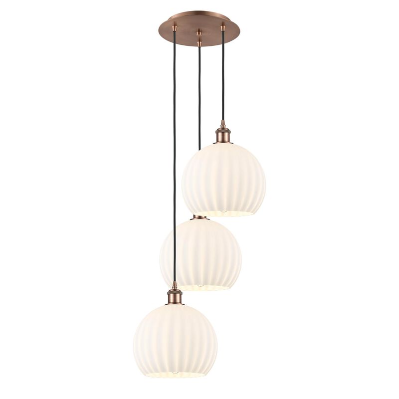 Bruno Marashlian White Venetian 17 Inch Multi Light Pendant by Innovations Lighting