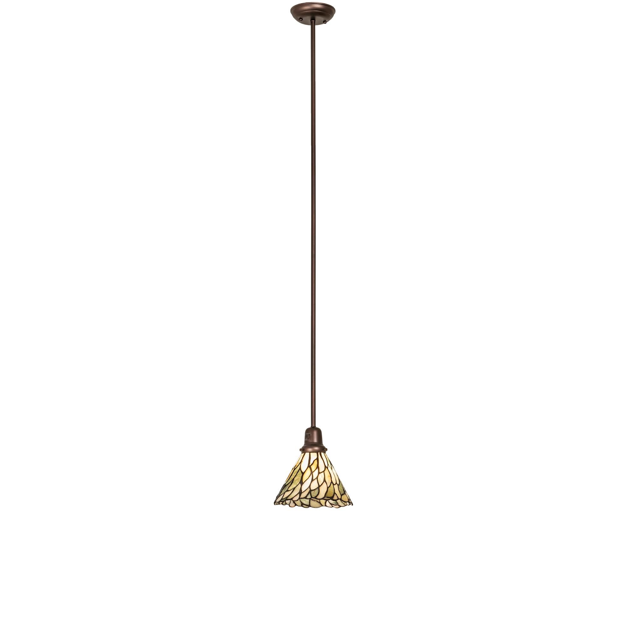 Shown in Mahogany Bronze finish and Green;Beige glass