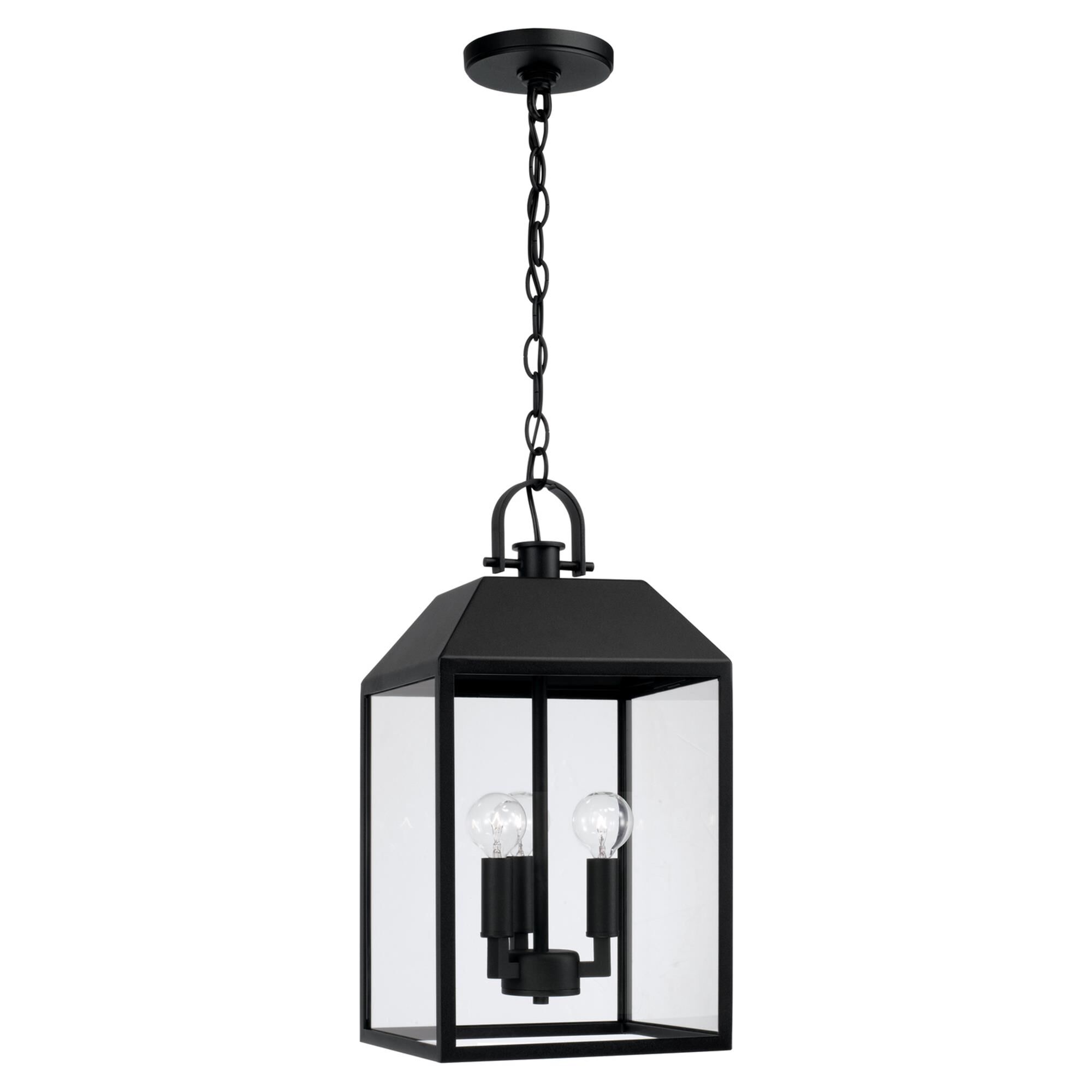 Shown in Black finish and Clear glass