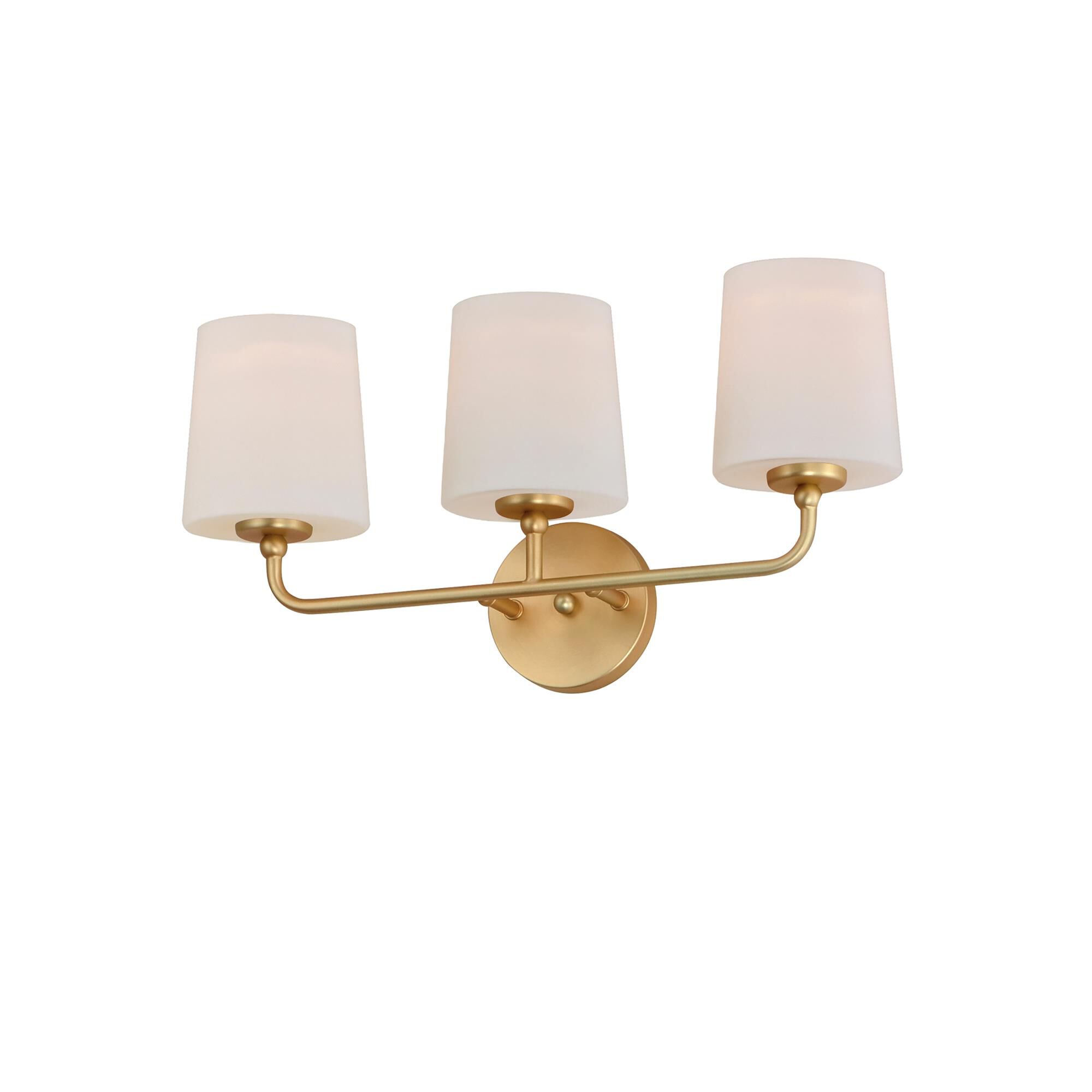 Shown in Satin Brass finish and Satin White glass