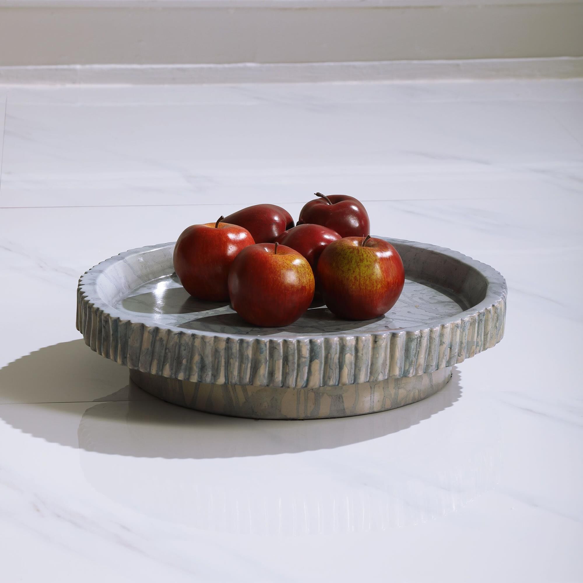 Shown in A Contemporary Take On Classic Blue And White Ceramics, This Bowl Features A Unique Ribbed Design Wi finish