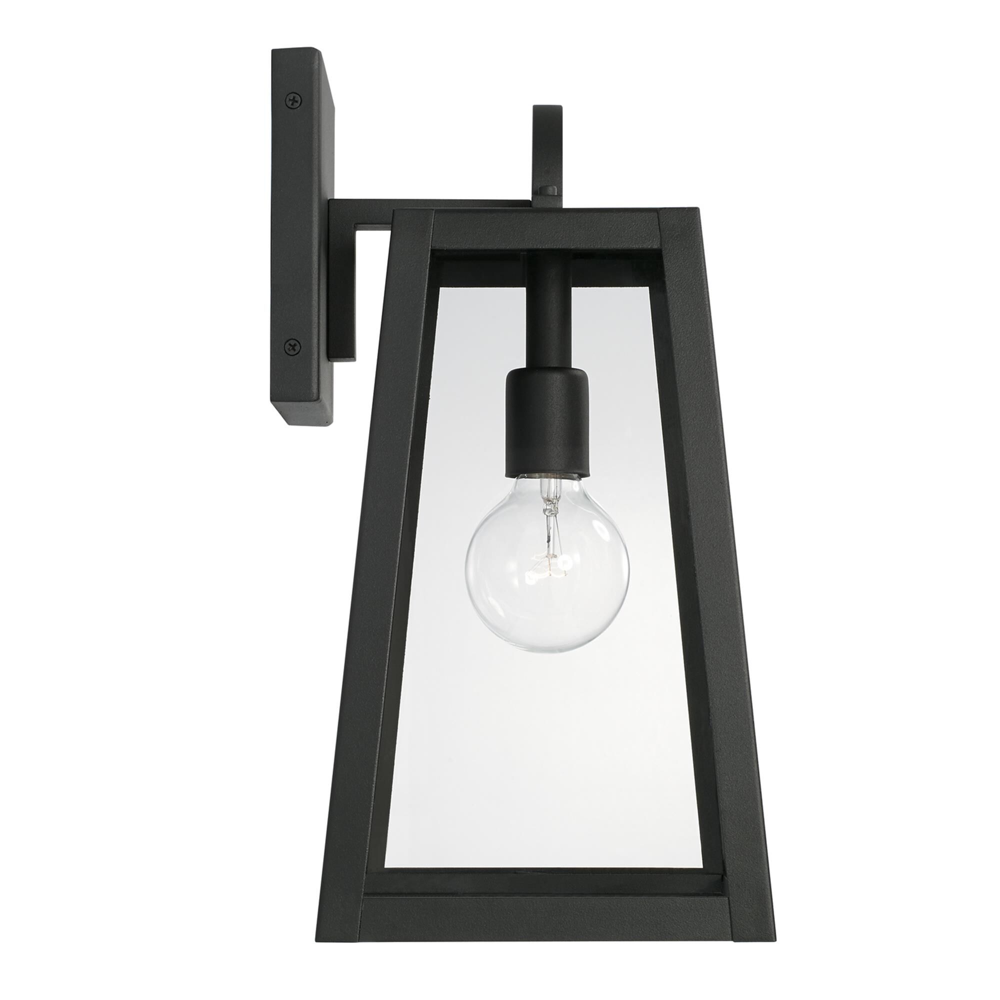 Shown in Black finish and Clear glass