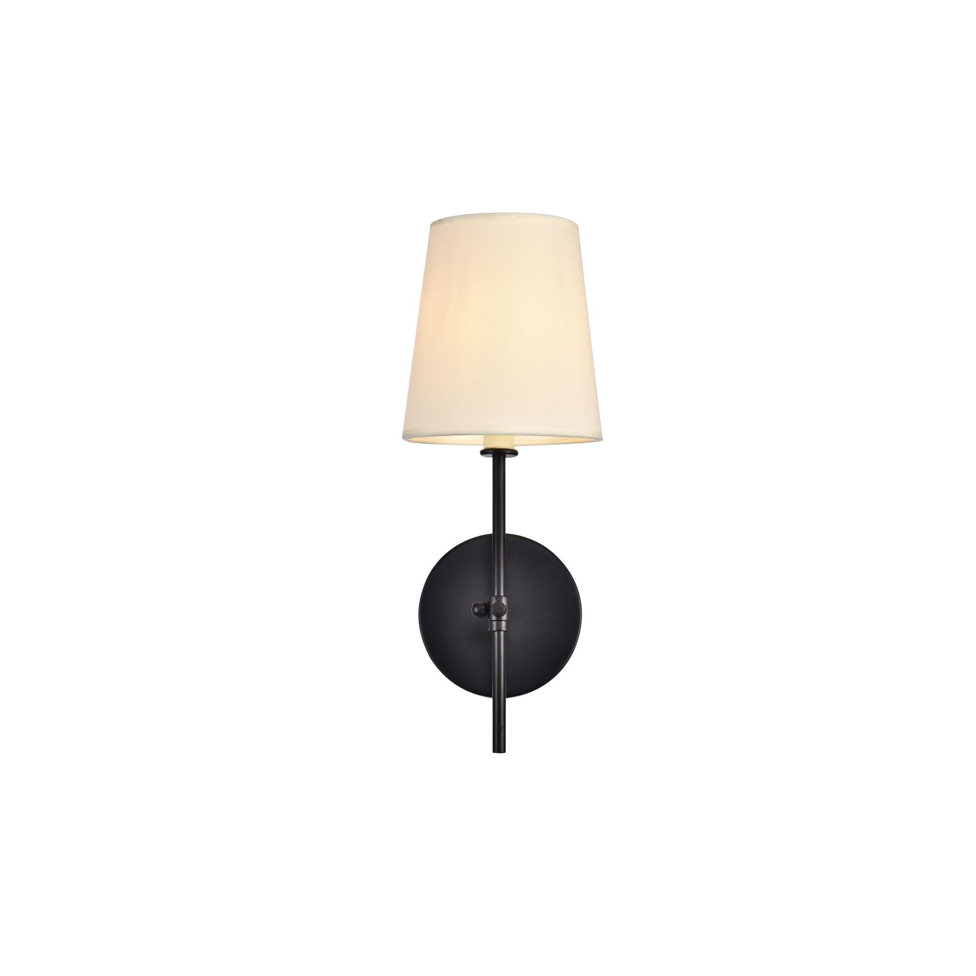 Shown in Black finish and Off-White Fabric shade