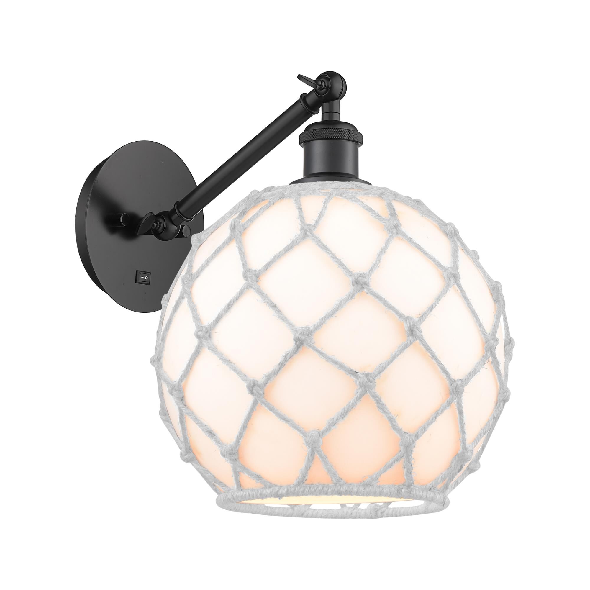 Bruno Marashlian Farmhouse Rope 10 Inch Wall Swing Lamp by Innovations Lighting