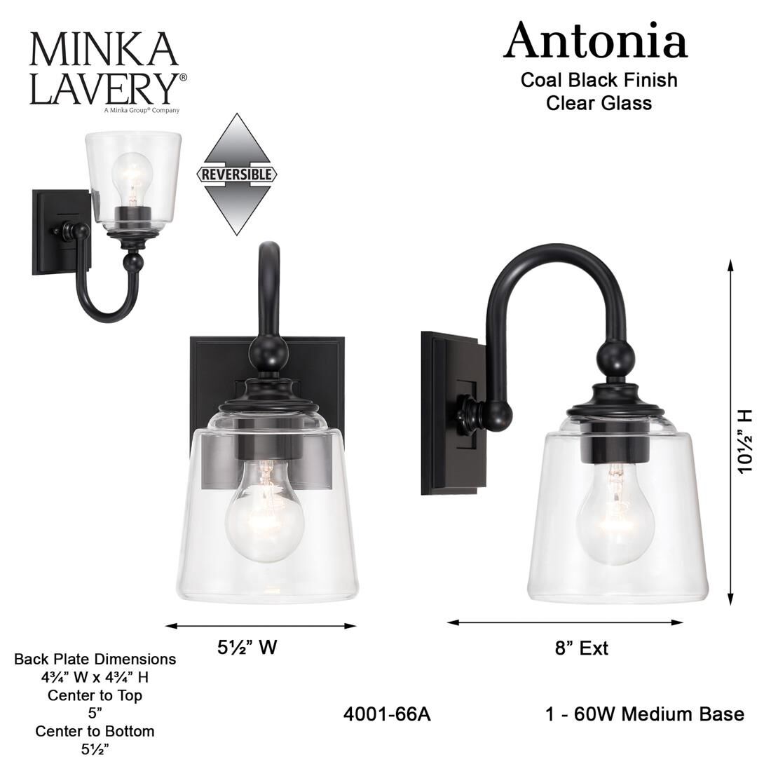 Antonia 6 Inch Wall Sconce by Minka Lavery