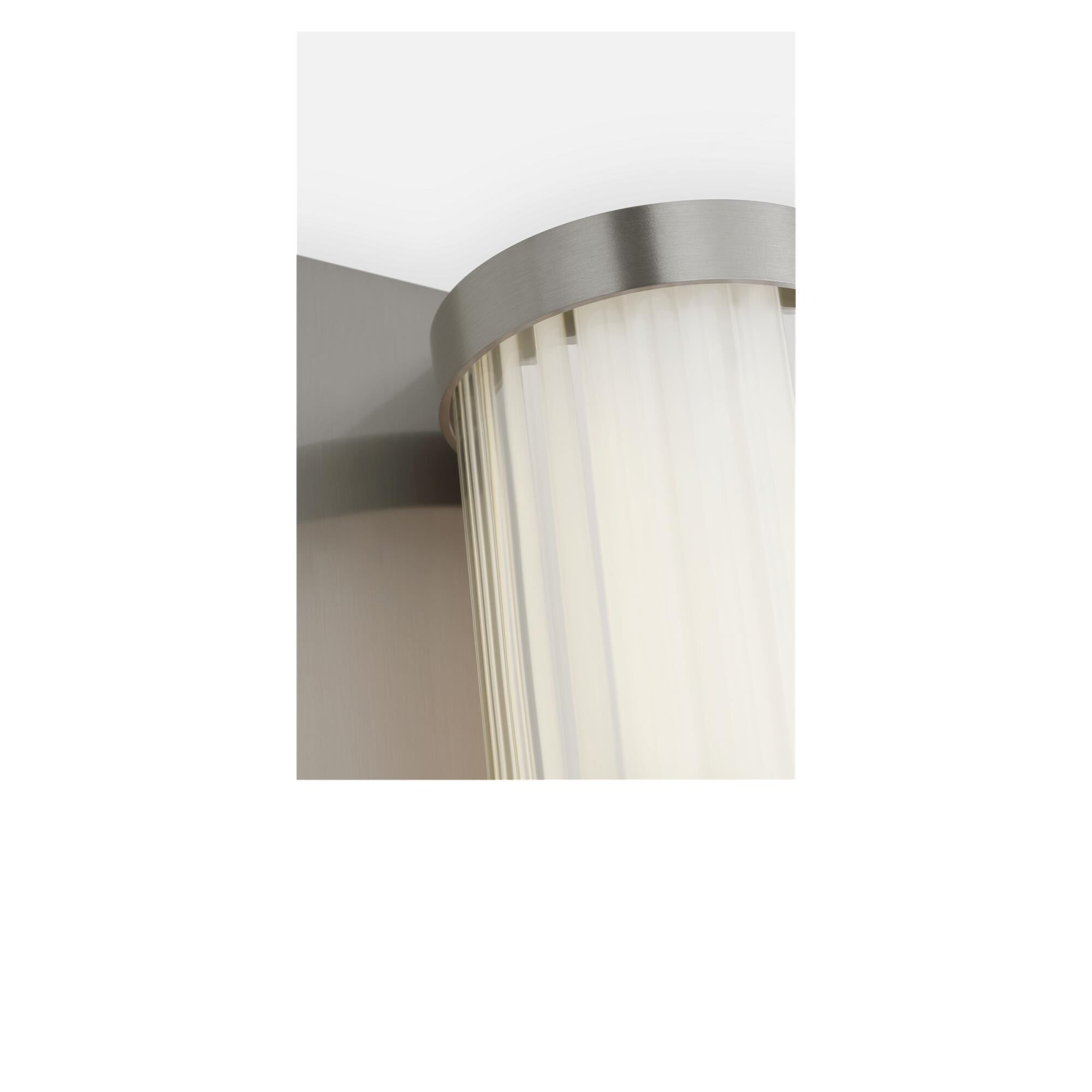 Shown in Brushed Nickel finish and Transparent Polycarbonate shade