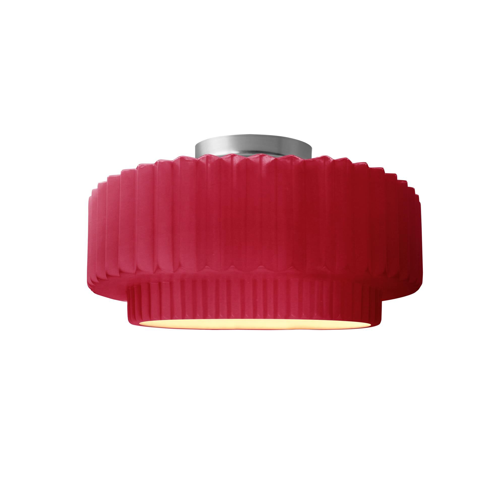Pleated Tier 12 Inch Semi Flush Mount by Justice Design Group