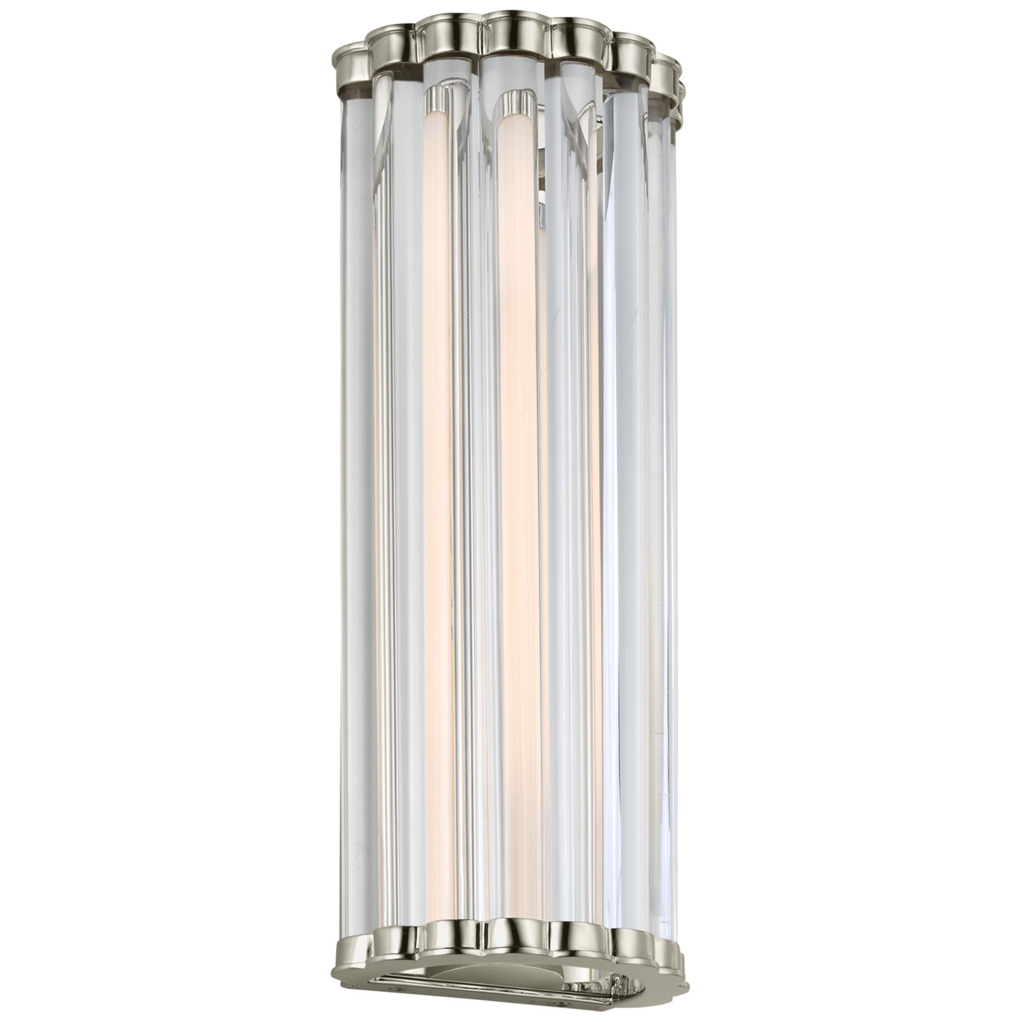 Shown in Polished Nickel finish and Clear Glass shade