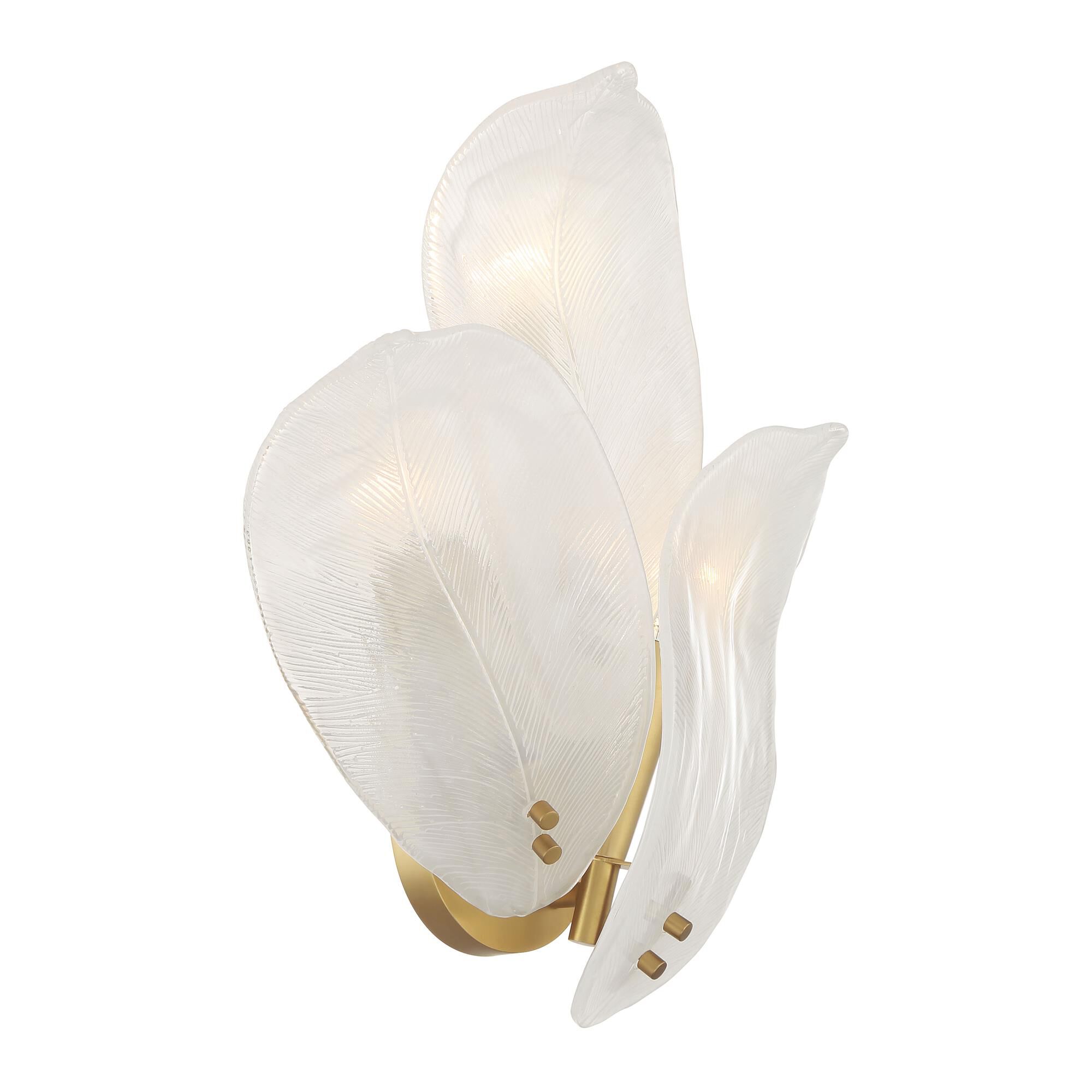 Shown in Legacy Brass finish and White Handmade glass