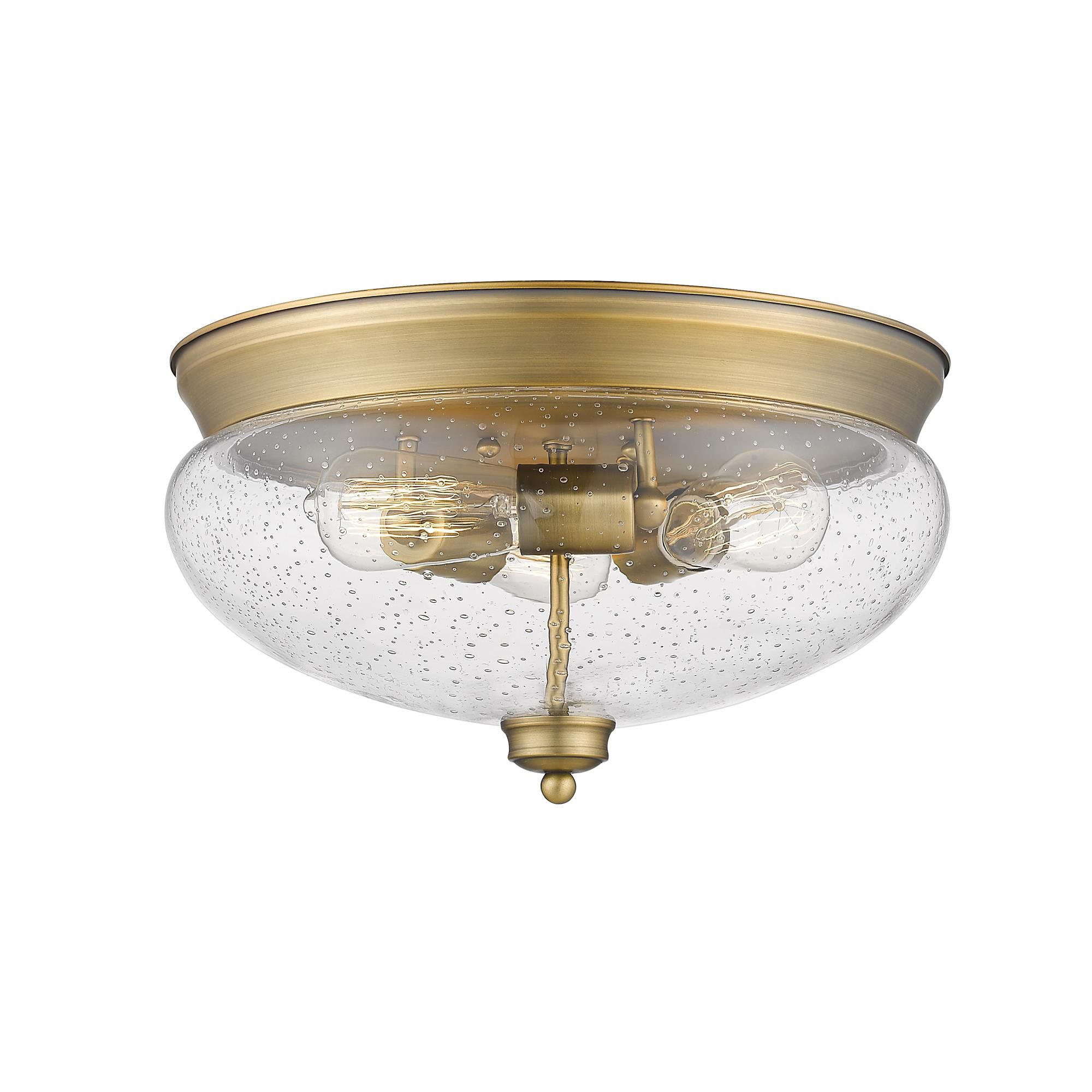 Shown in Heritage Brass finish and Glass shade
