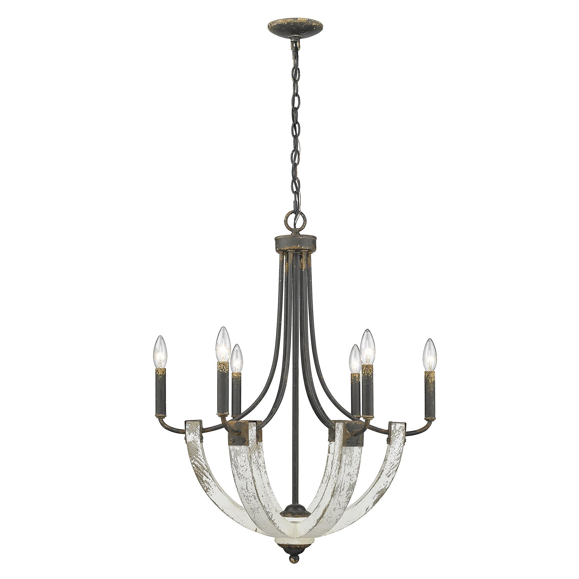 Elwood 24 Inch 6 Light Chandelier by Golden Lighting