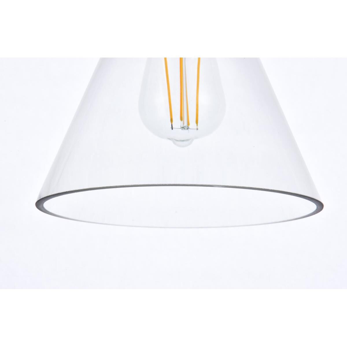 Shown in Brass finish and Clear glass