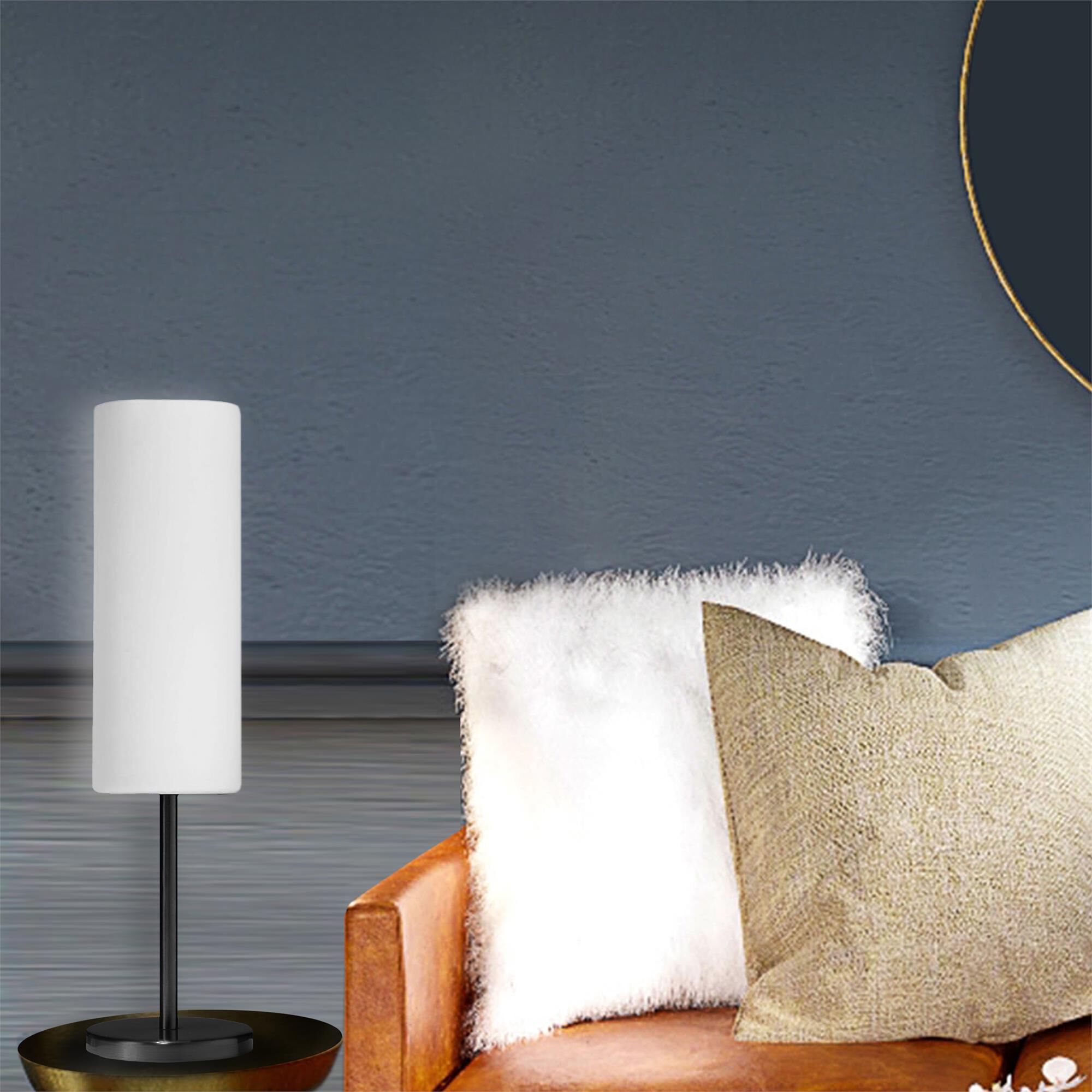 Shown in White and Black finish and White Cylinder glass