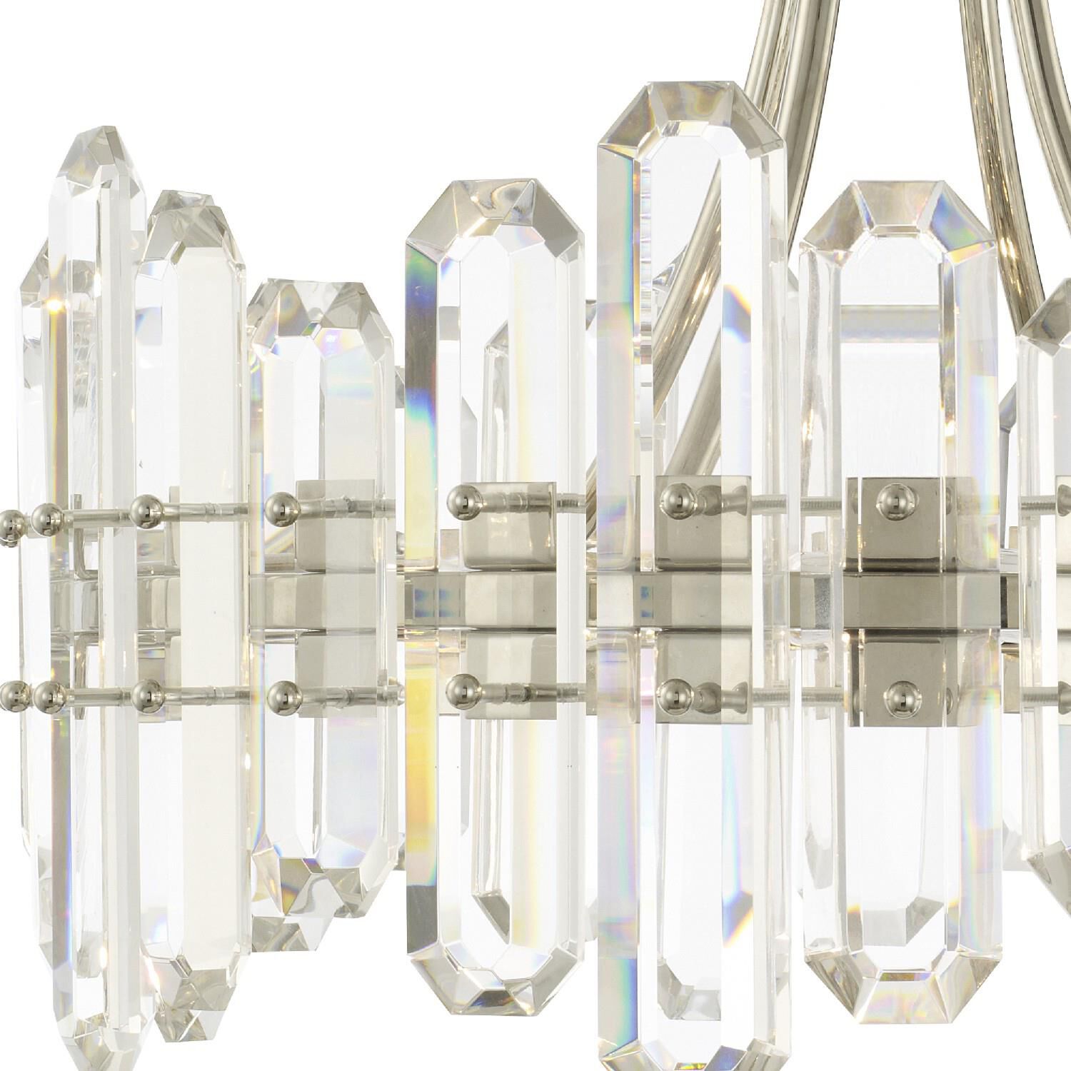 Shown in Polished Nickel finish and Faceted crystal