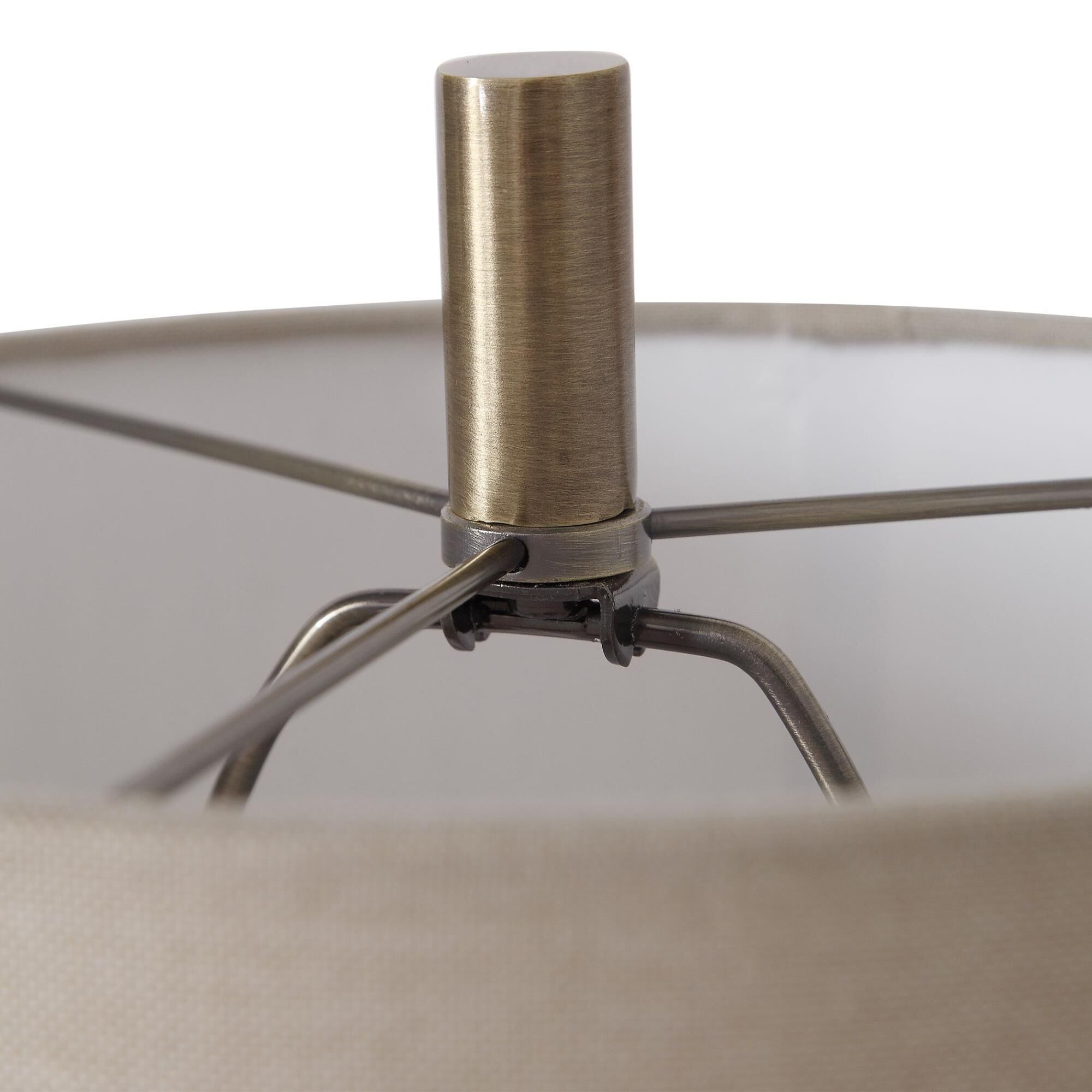 Shown in This Buffet Lamp Features A Delicate Design With Traditional Elements That Showcase Polished White M finish and Round Hardback shade