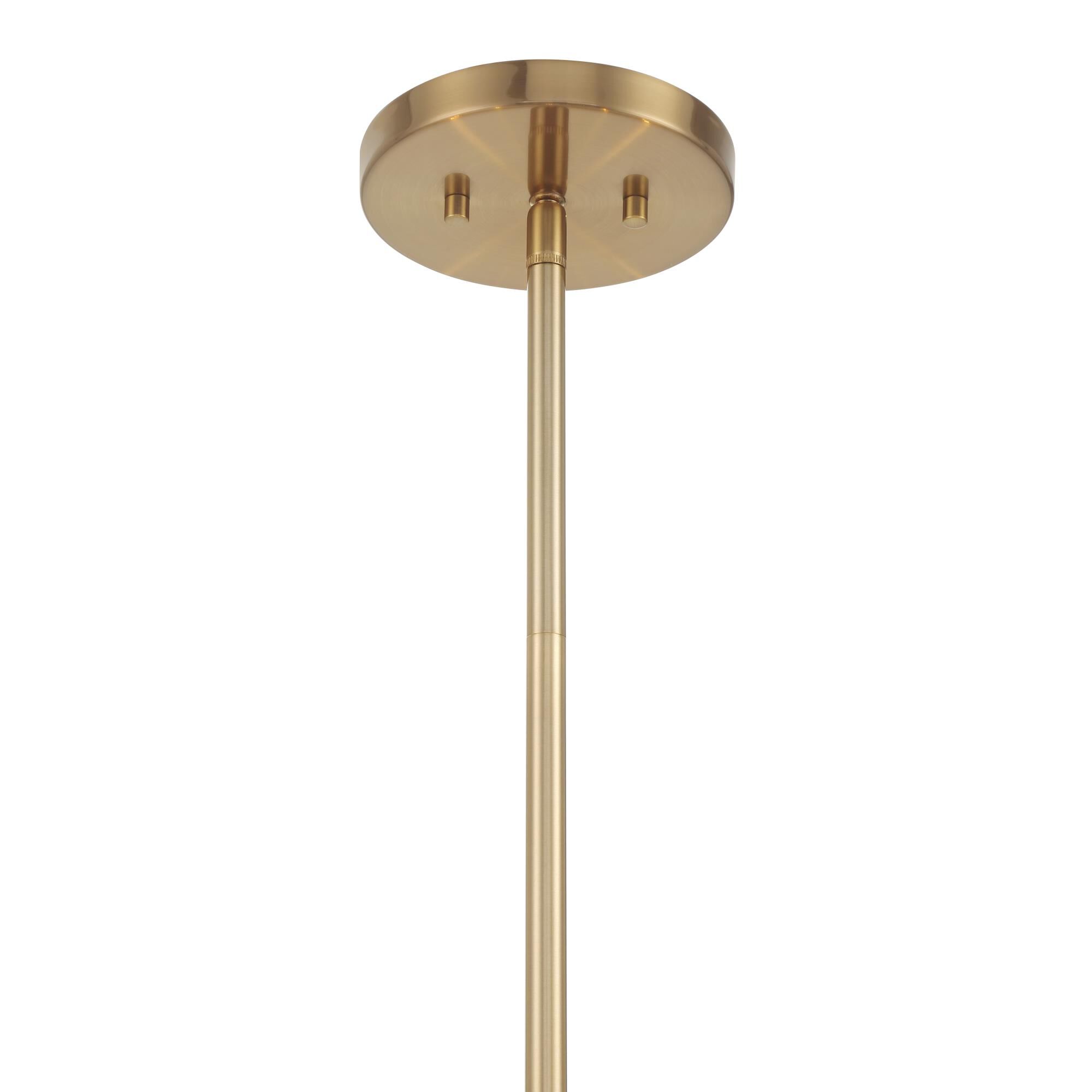 Shown in Celeste Brass finish and Alabaster White glass